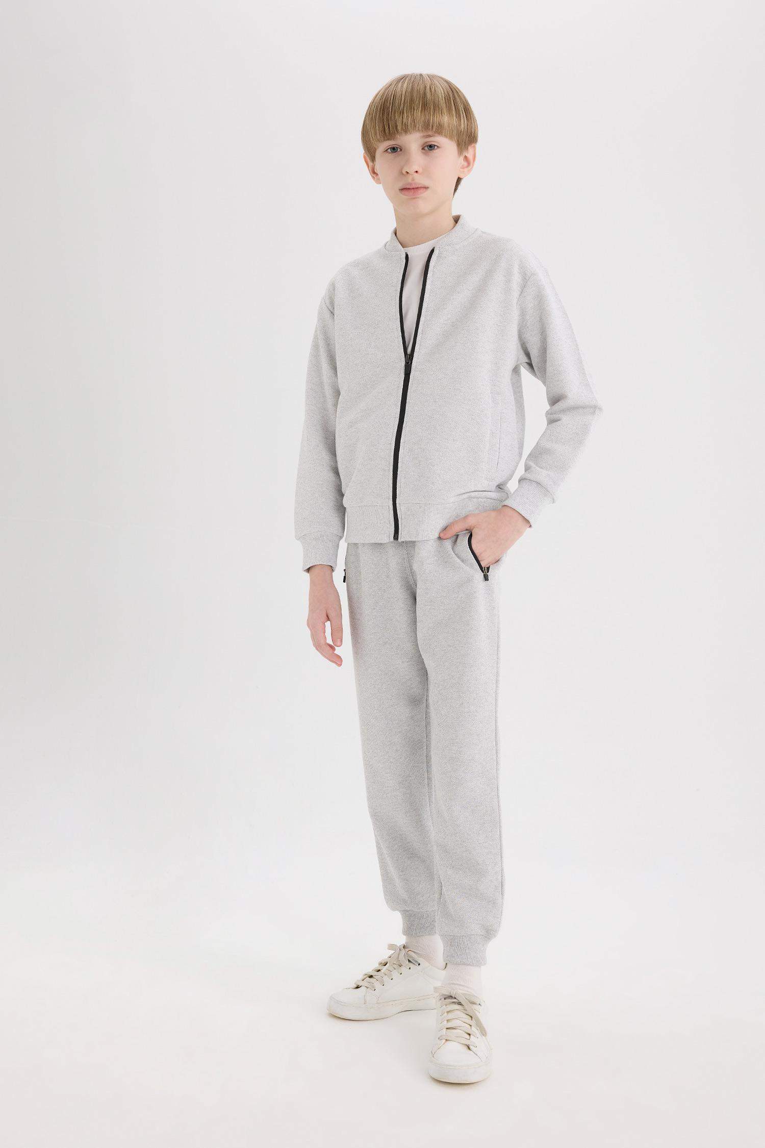 Erkek Çocuk Beli Paçası Lastikli Pike Basic Düz Eşofman Altı