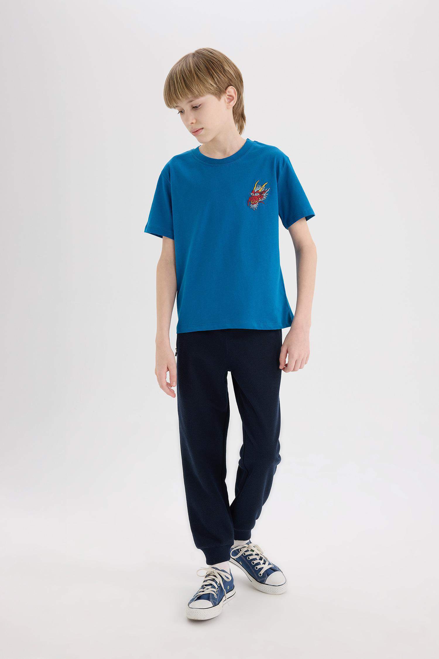 Erkek Çocuk Beli Paçası Lastikli Pike Basic Düz Eşofman Altı