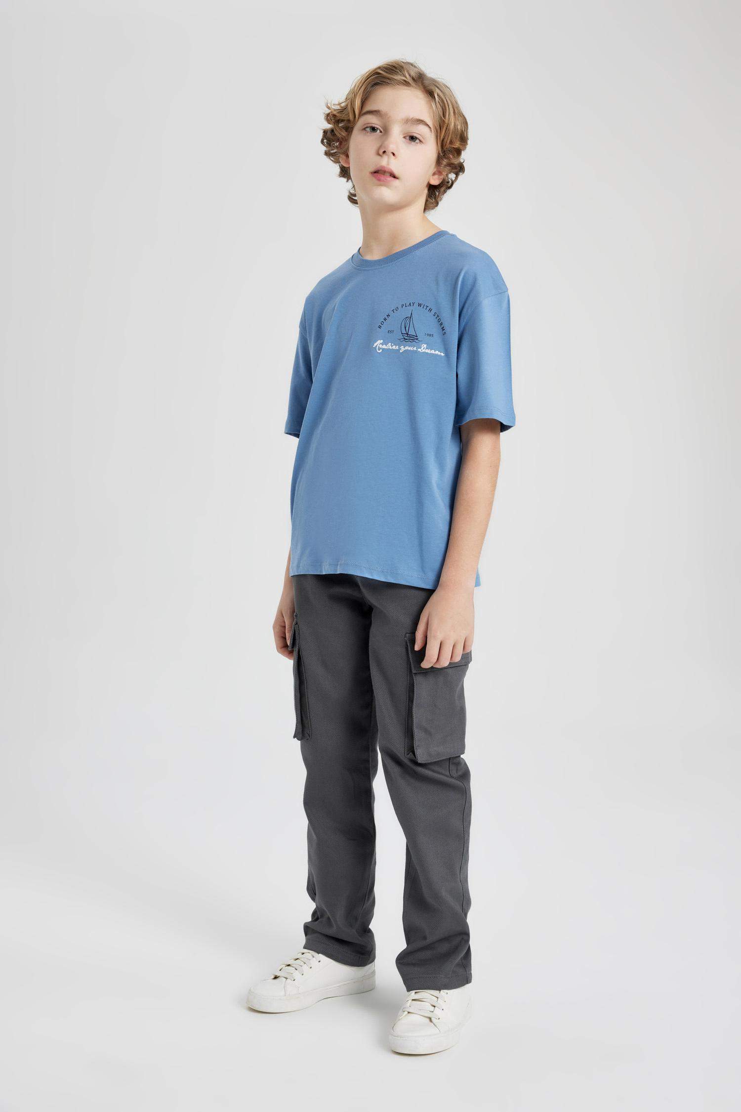 Boy Oversize Fit Crew Neck Printed T-Shirt