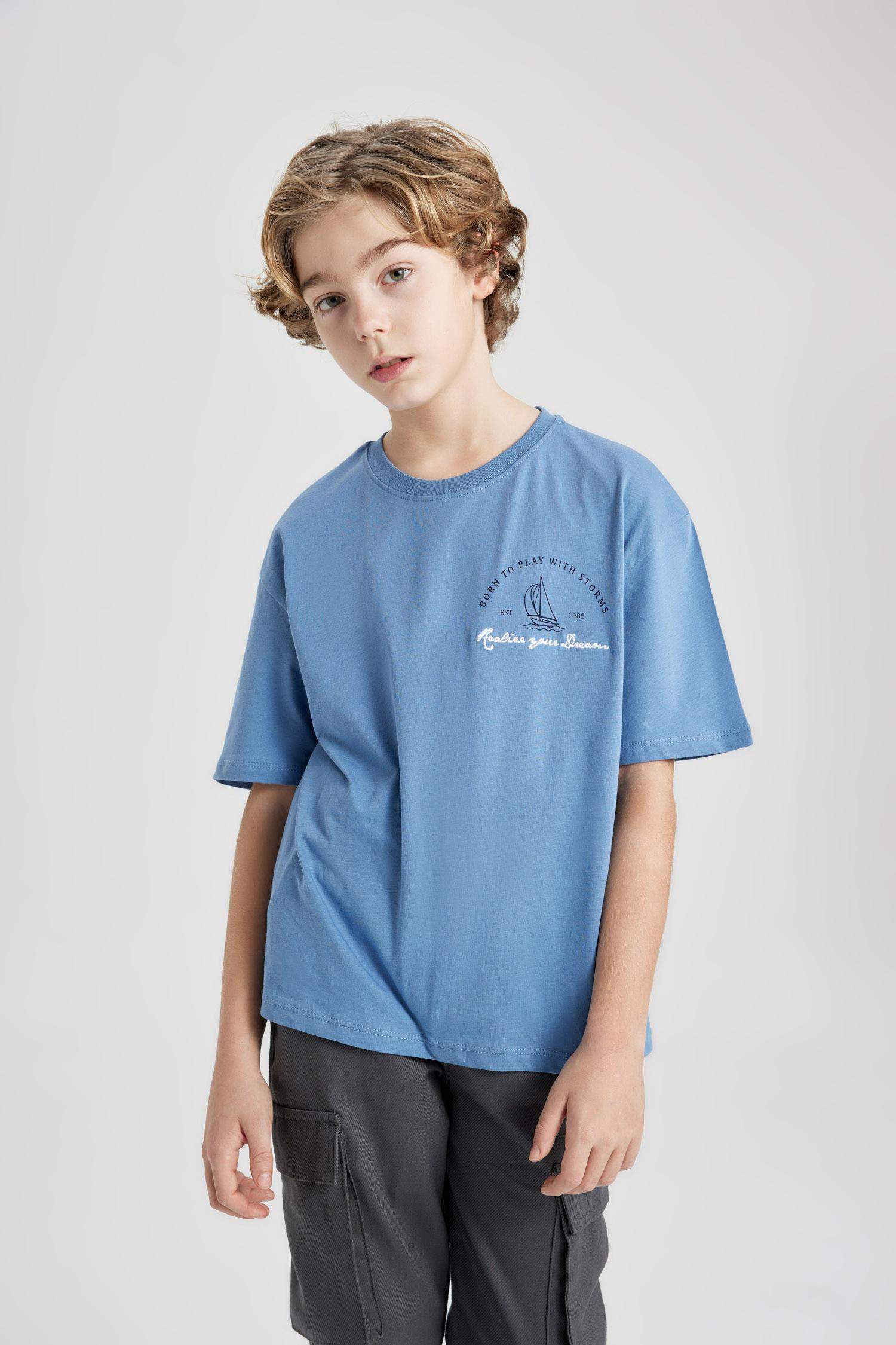 Boy Oversize Fit Crew Neck Printed T-Shirt