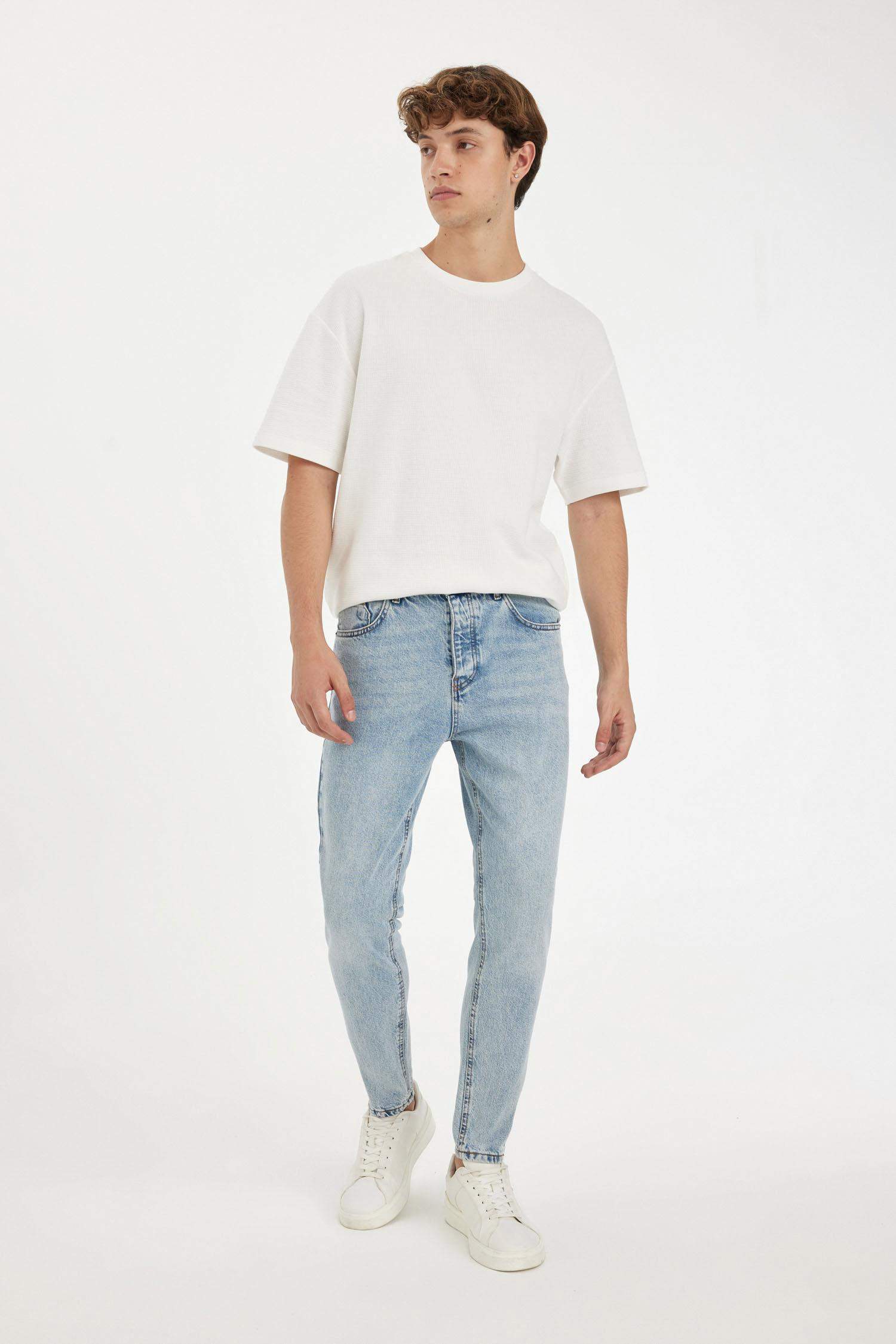 %100 Pamuk 90's Slim Fit Dar Kalıp Yüksek Bel Dar Paça Jean Pantolon