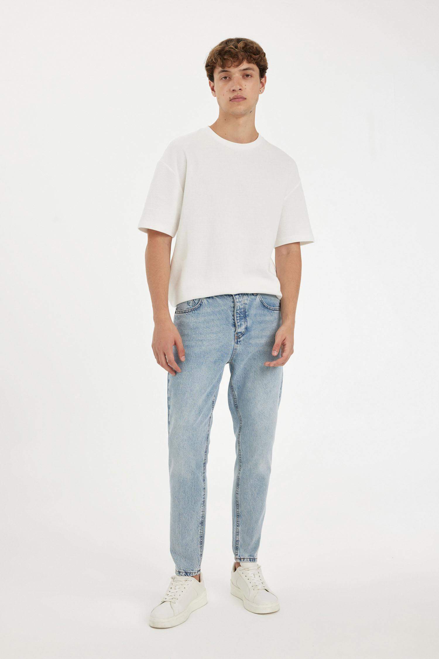 %100 Pamuk 90's Slim Fit Dar Kalıp Yüksek Bel Dar Paça Jean Pantolon