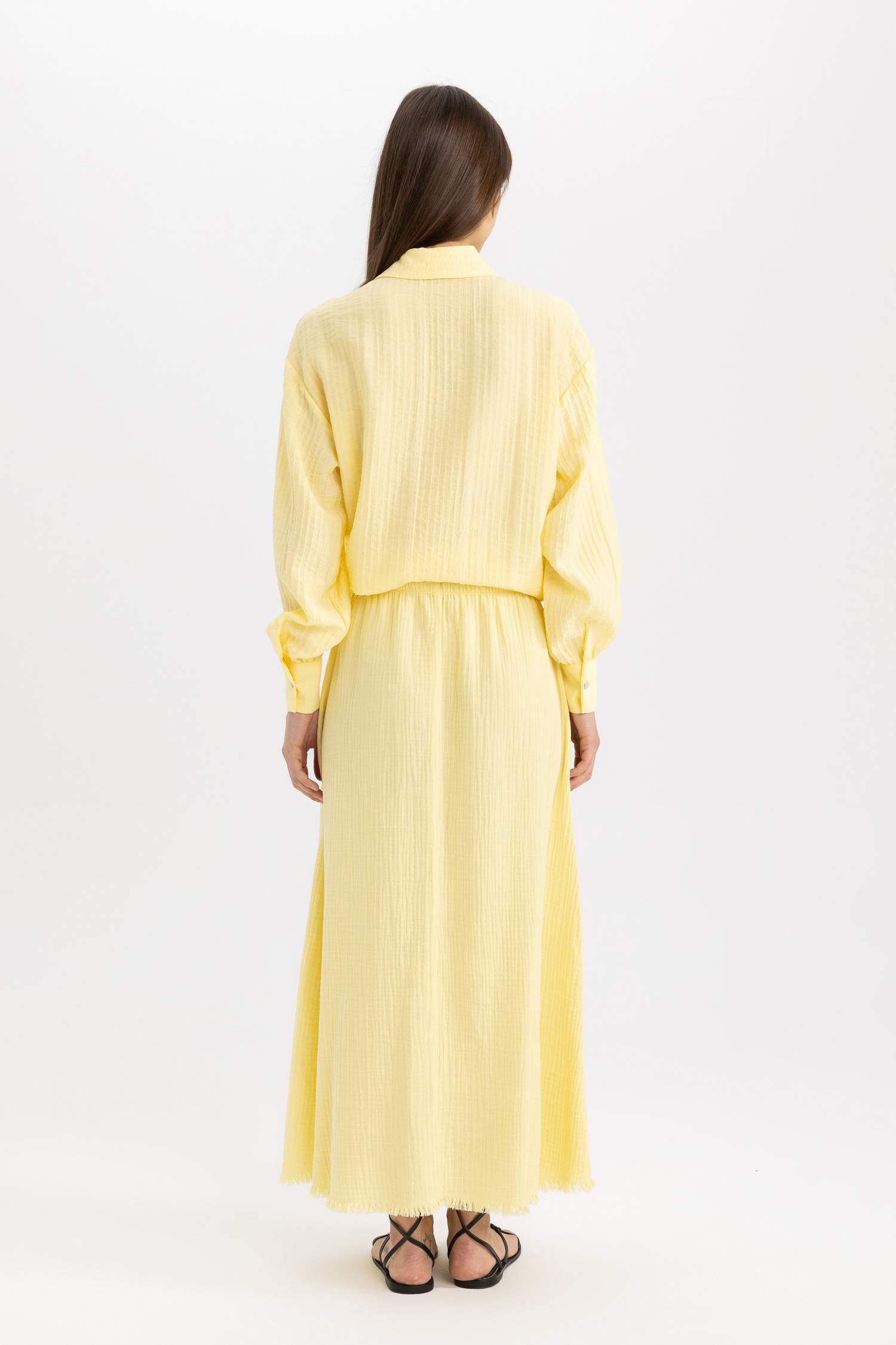 A Cut Muslin Maxi Skirt