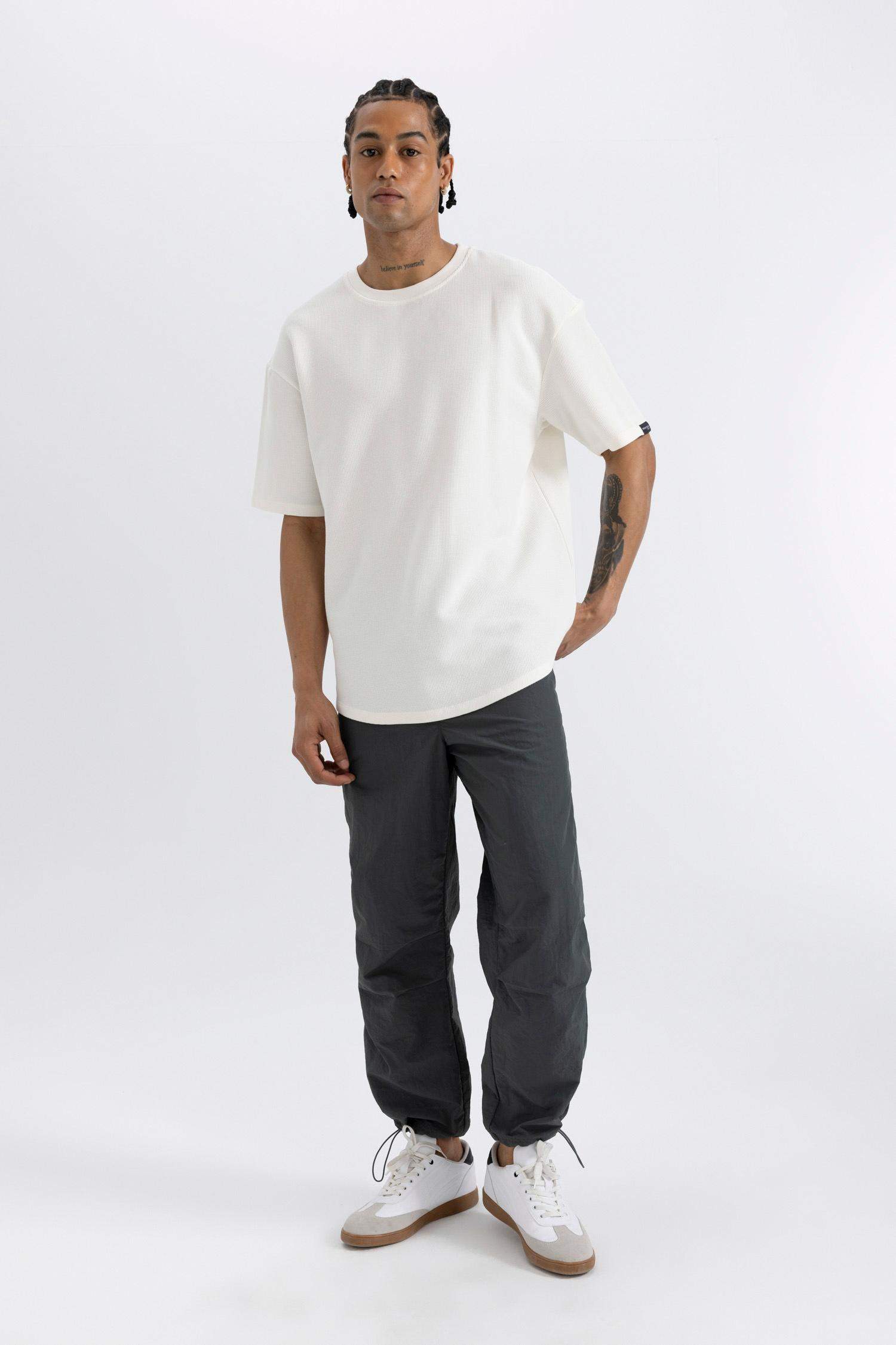 Yazlık Pantolon Relax Fit Rahat Kesim Kargo Cepli Lastikli Paça