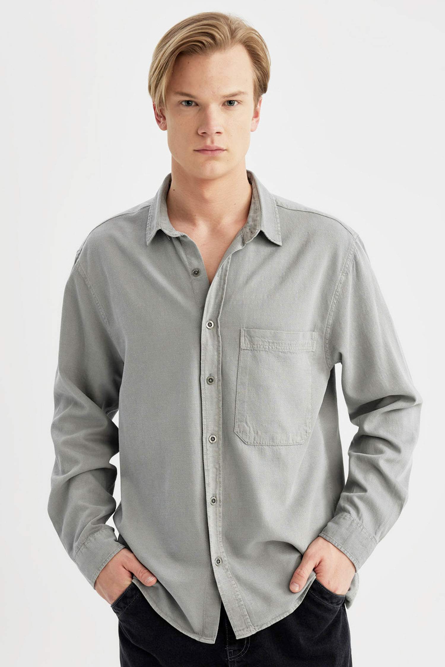 Oversize Geniş Kalıp Pamuklu Uzun Kollu Gömlek