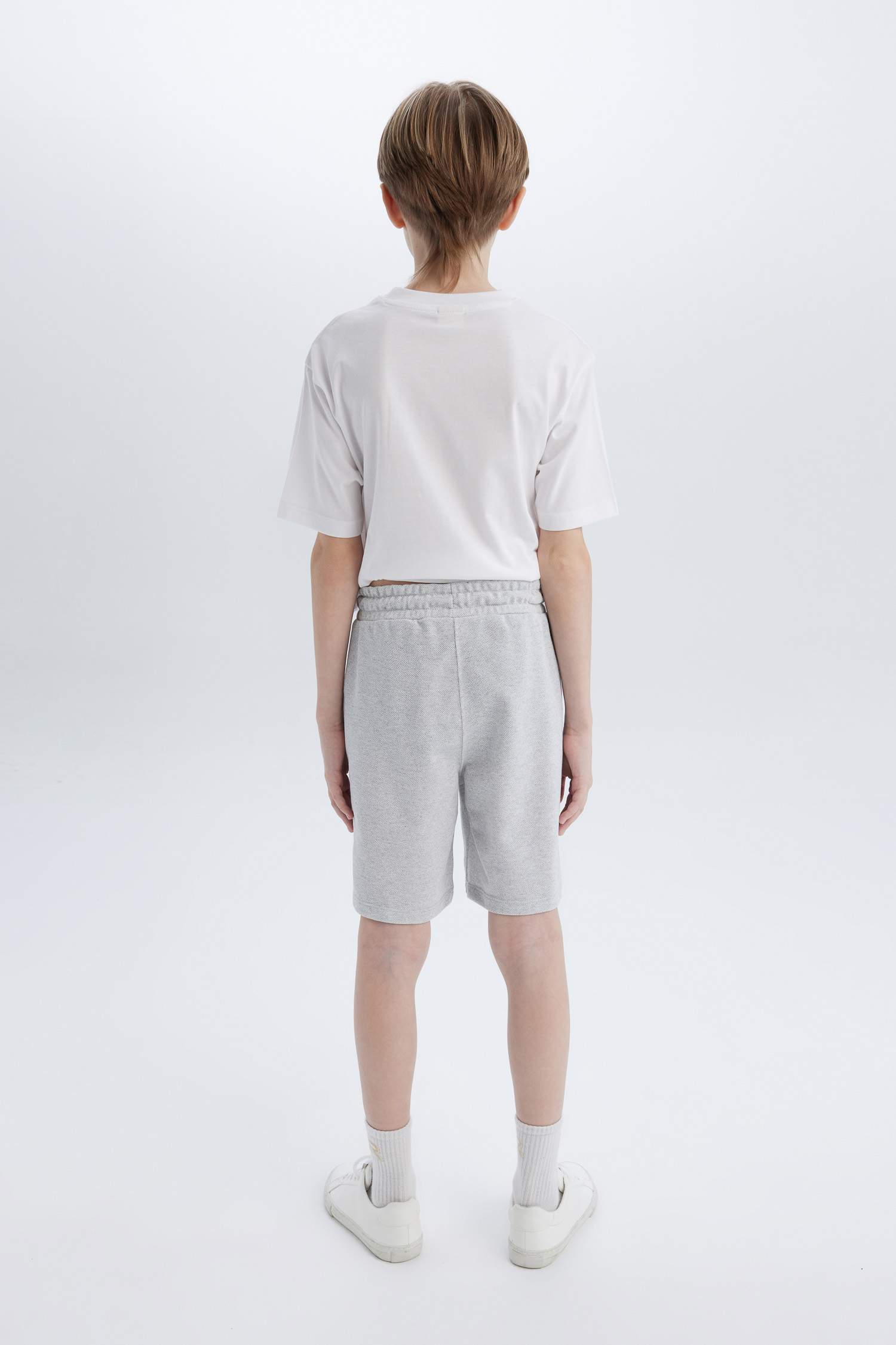 Erkek Çocuk Beli Lastikli Cepli Pike Şort