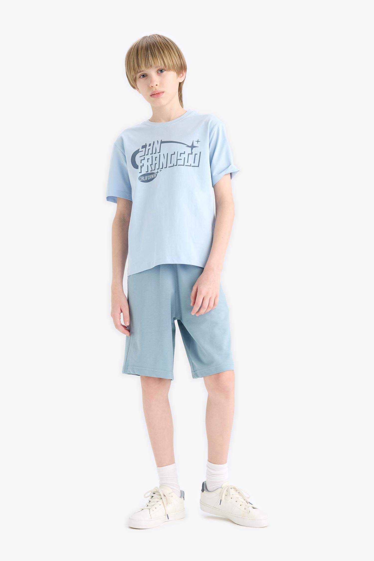 Boy Regular Fit Sweatshirt Fabric Shorts