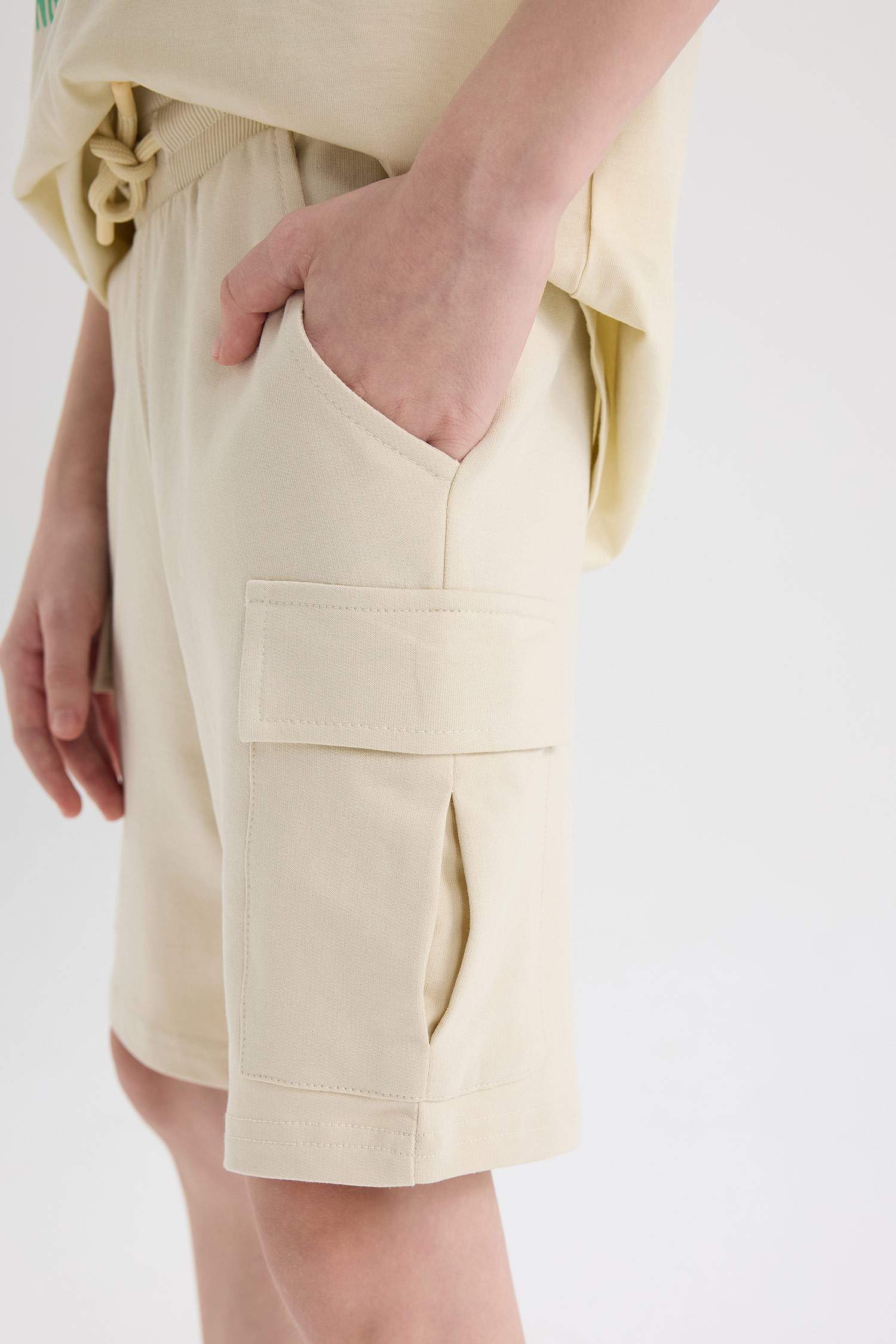 Мальчик Эластичный Пояс Карго Карман Шорты