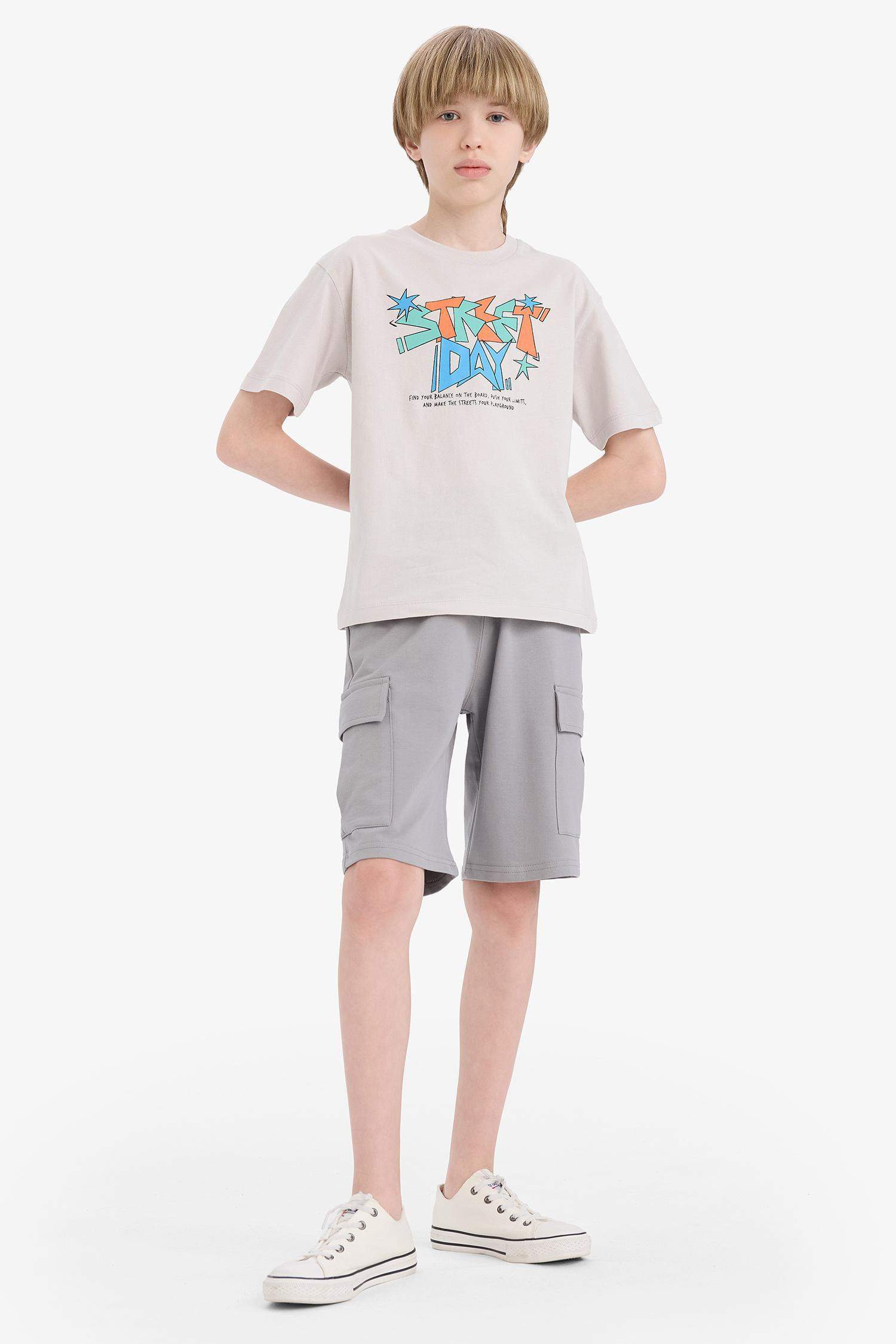Boy Elastic Waist Cargo Shorts