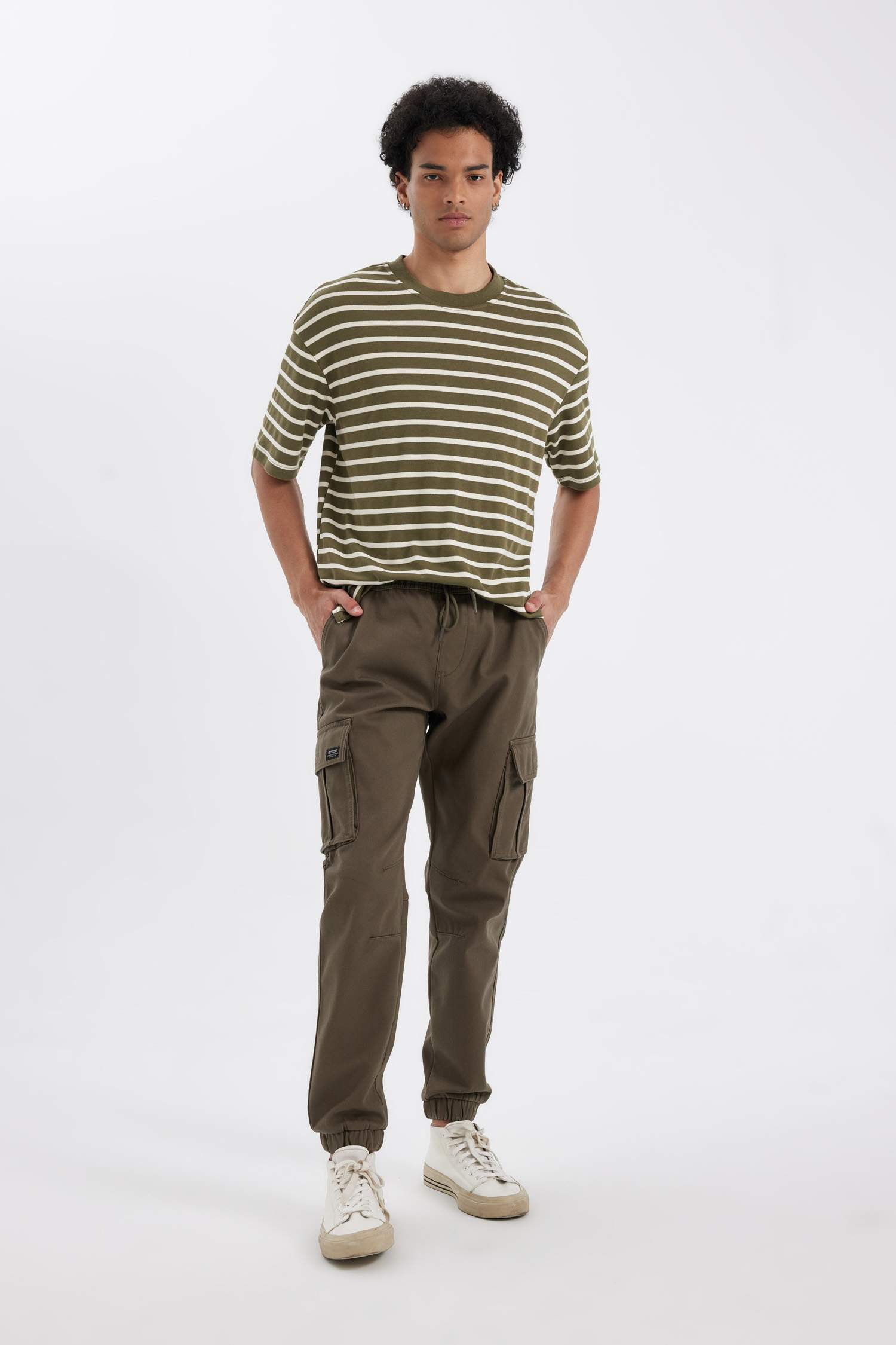 Comfort Regular Fit Crew Neck Striped Heavy Fabric T-Shirt