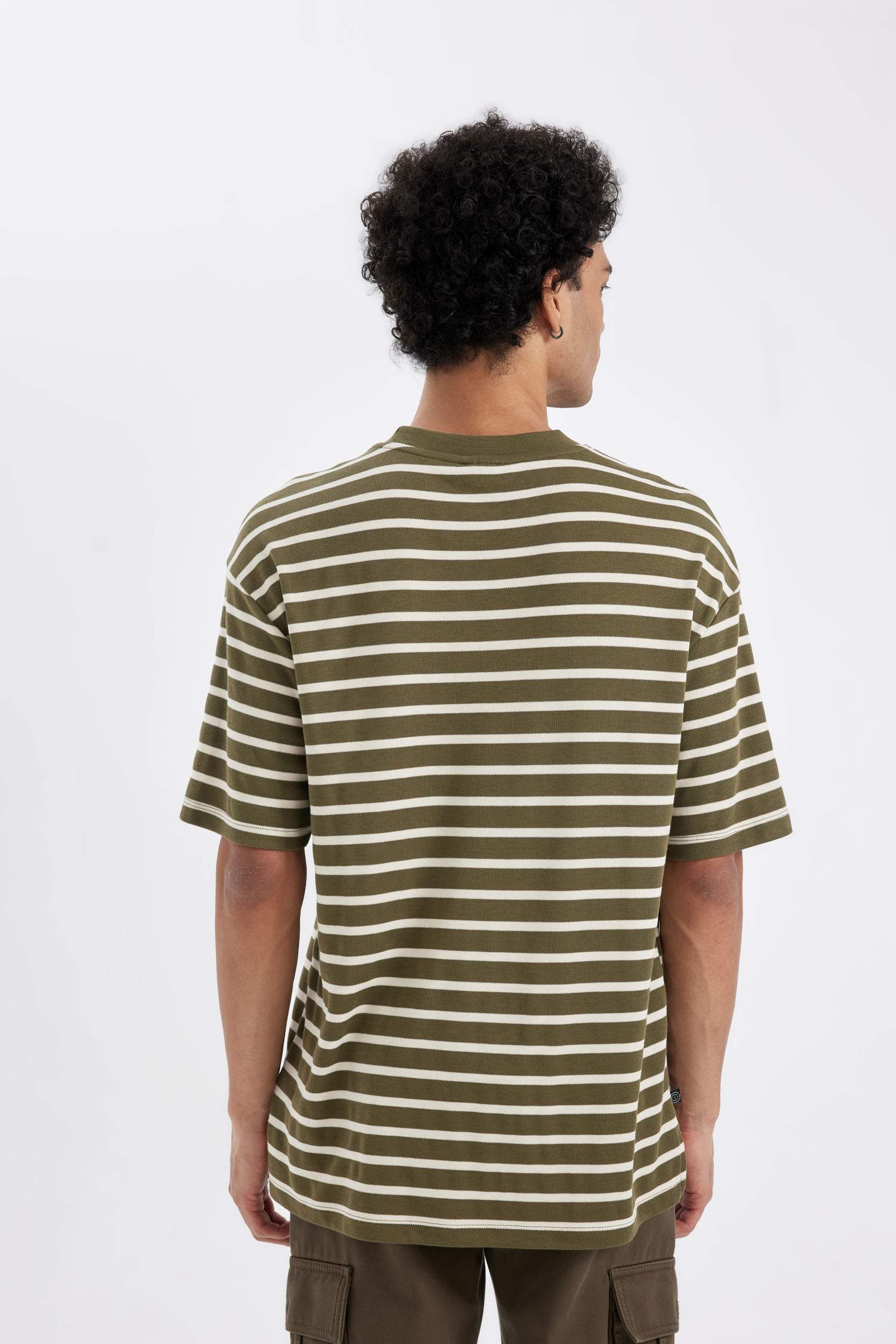 Comfort Regular Fit Crew Neck Striped Heavy Fabric T-Shirt