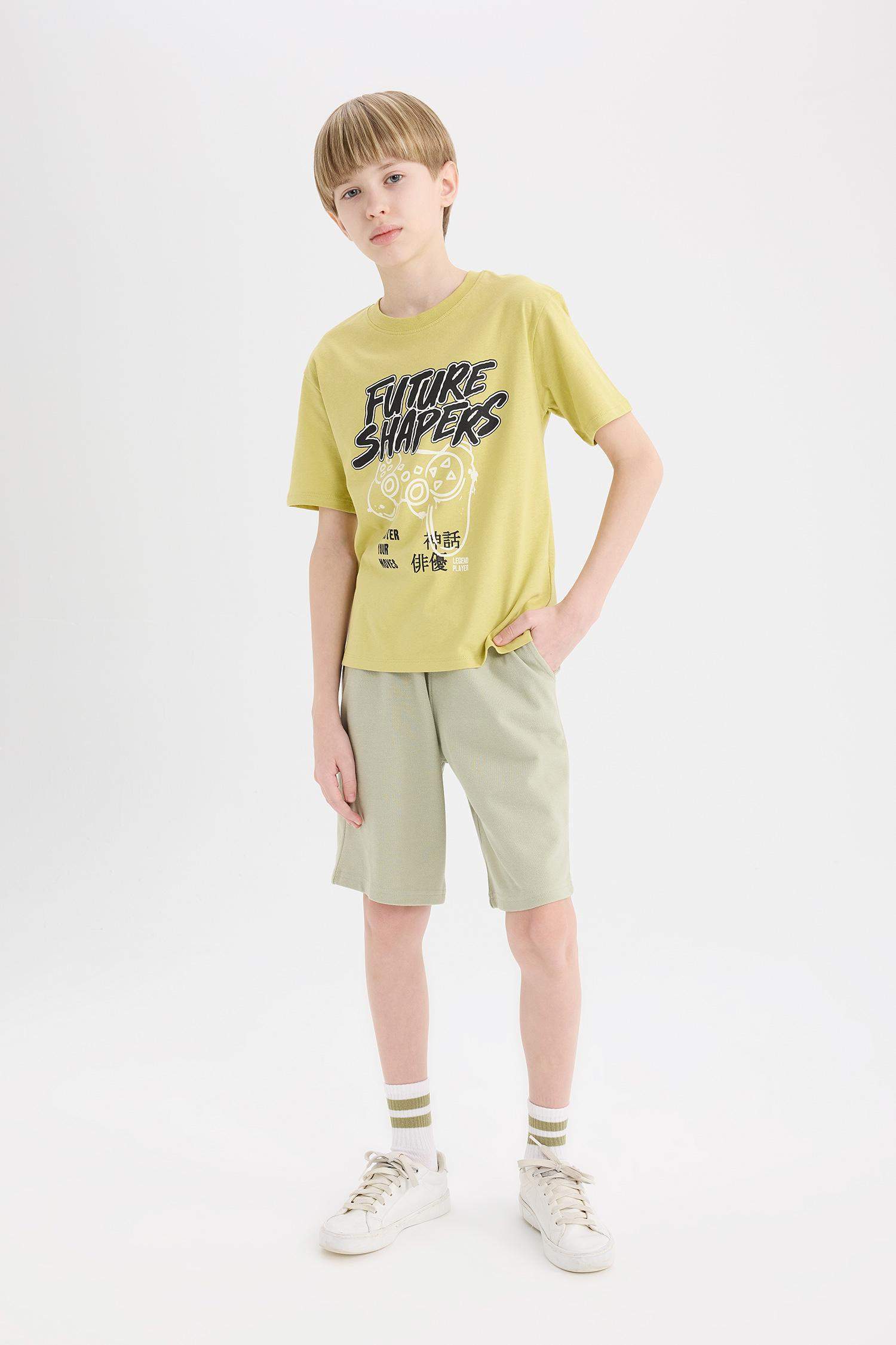 Boy Elastic Waist Pique Shorts