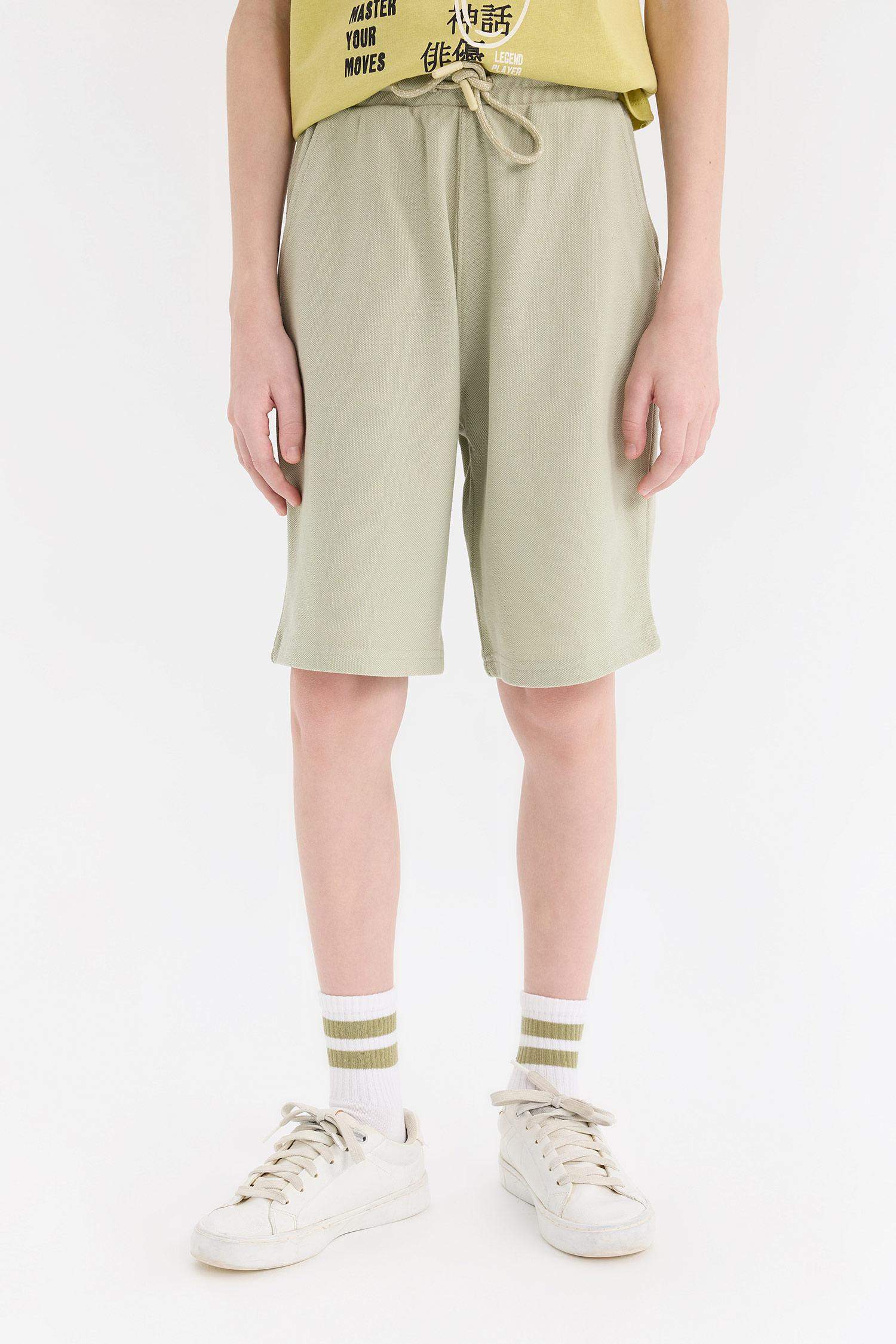 Boy Elastic Waist Pique Shorts