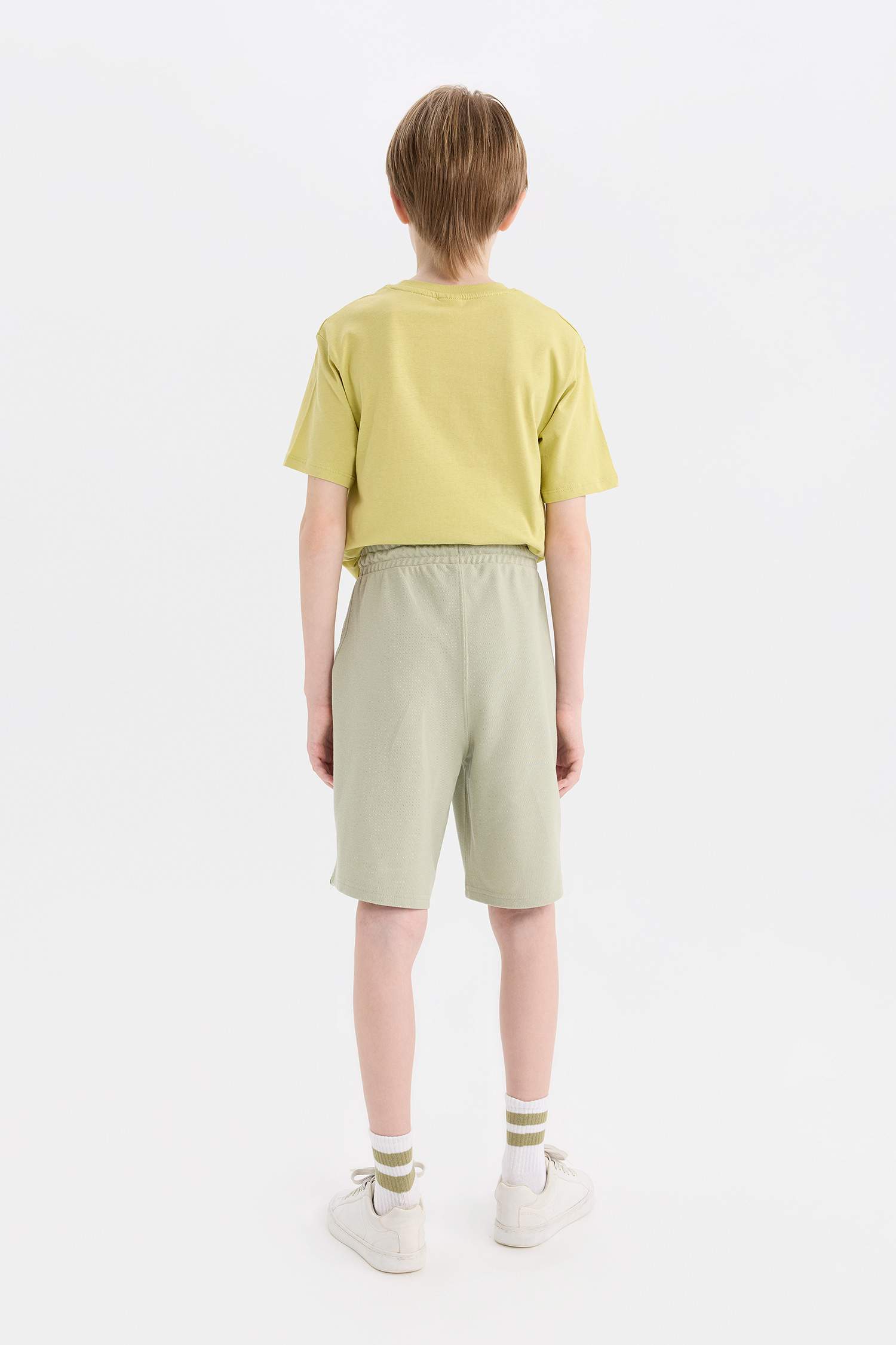 Boy Elastic Waist Pique Shorts