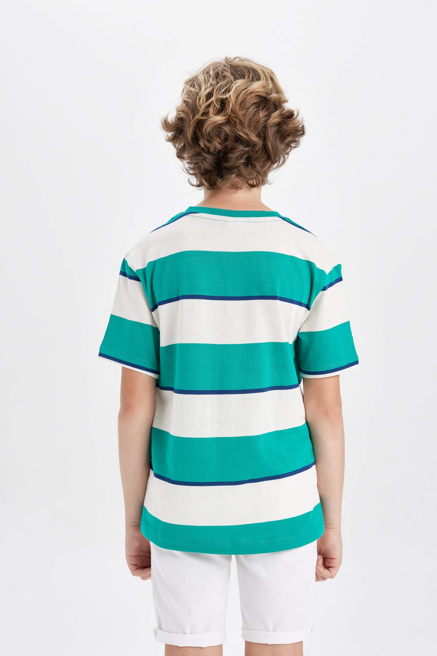 Boy Crew Neck Striped Short Sleeve T-Shirt