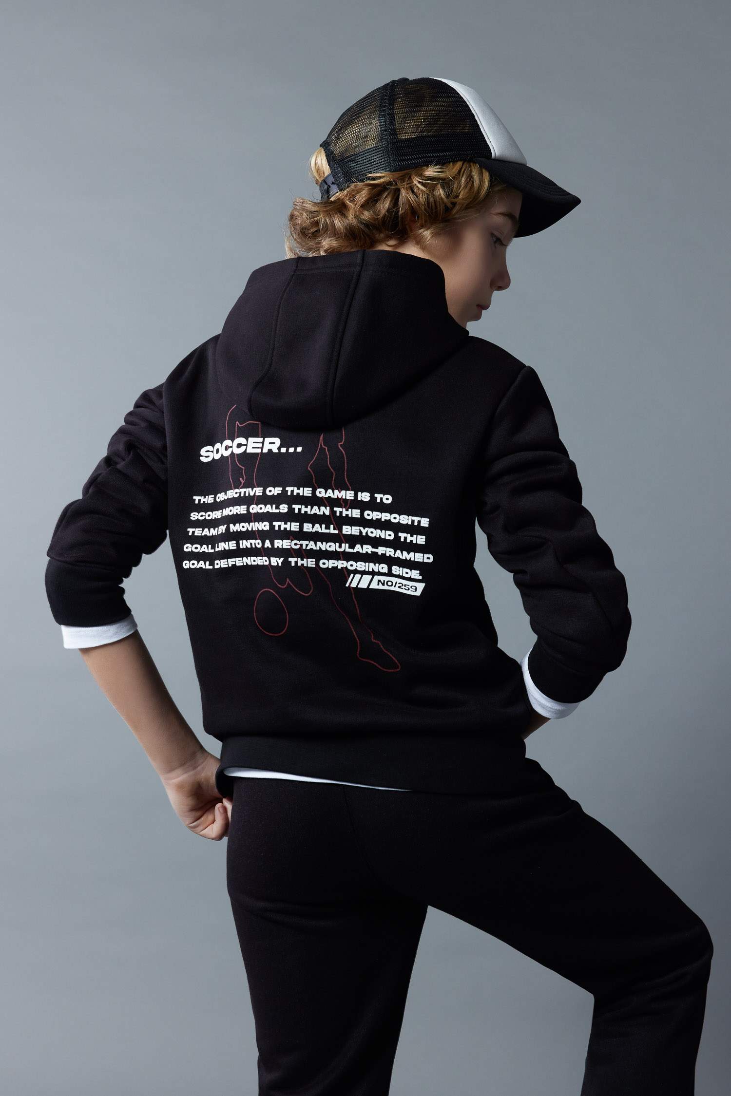 Erkek Çocuk Kapüşonlu Baskılı Kalın Sweatshirt