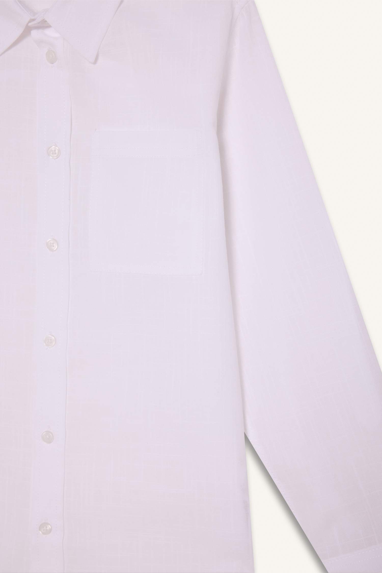 قميص ولادي ردن طويل قصة عادية ذو مظهر كتان