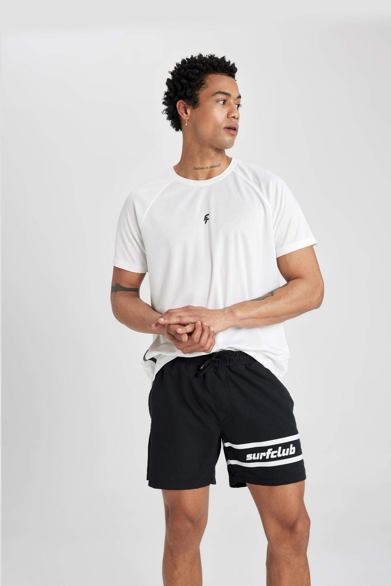 DeFactoFit Printed Short Swim Shorts