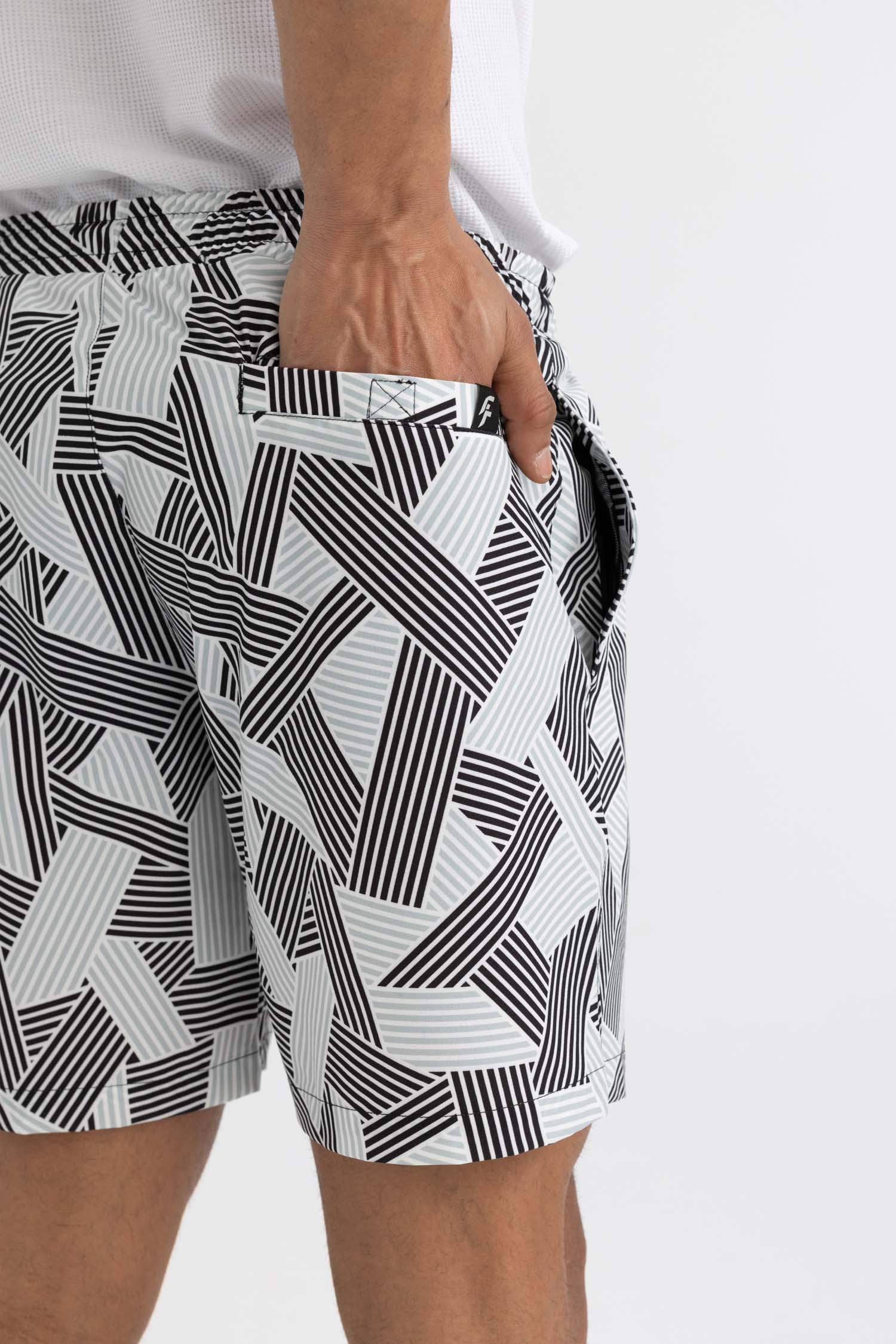 DeFactoFit Regular Fit Printed Flexible Textured Swim Shorts