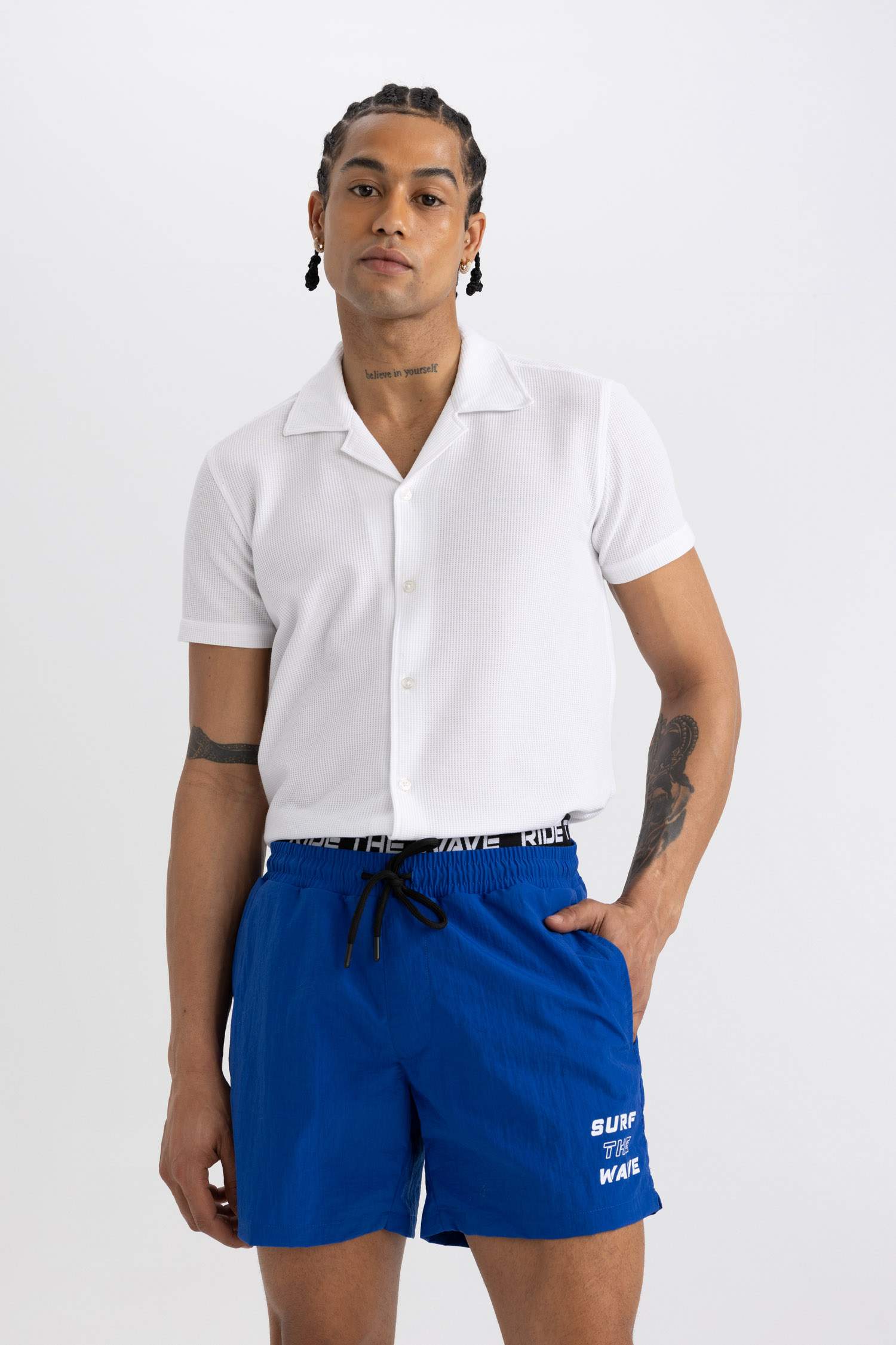 DeFactoFit Printed Short Swim Shorts