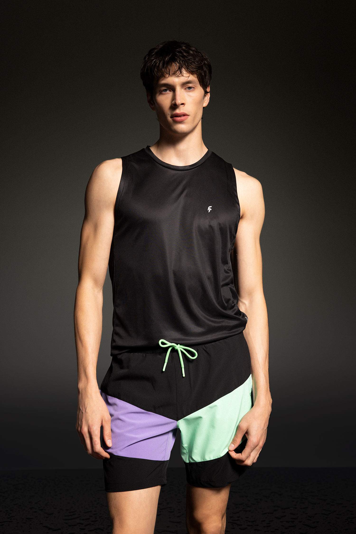 DeFactoFit Regular Fit Printed Flexible Textured Short Swim Shorts