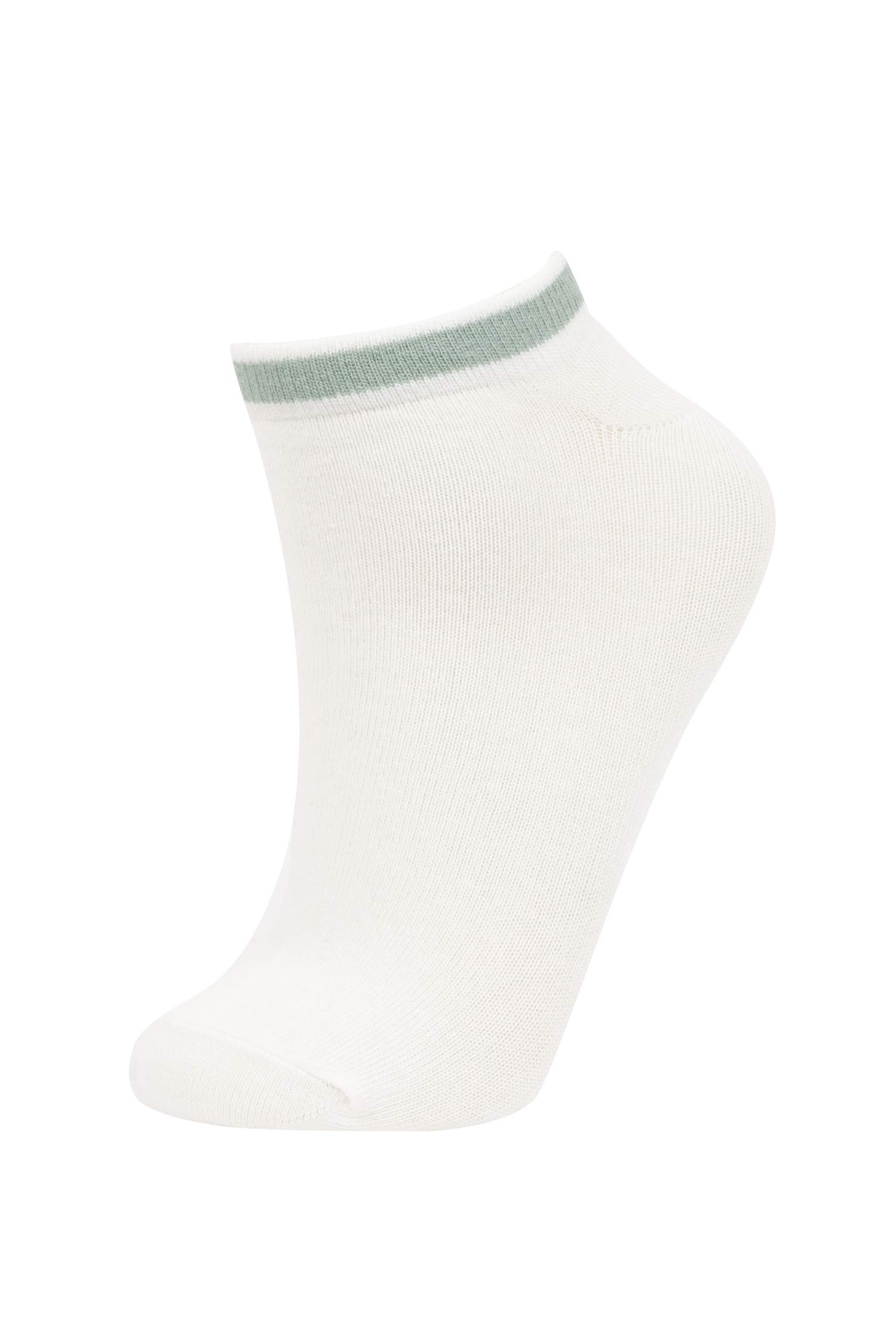 Kadın Renk Bloklu 3'lü Pamuklu Patik Çorap