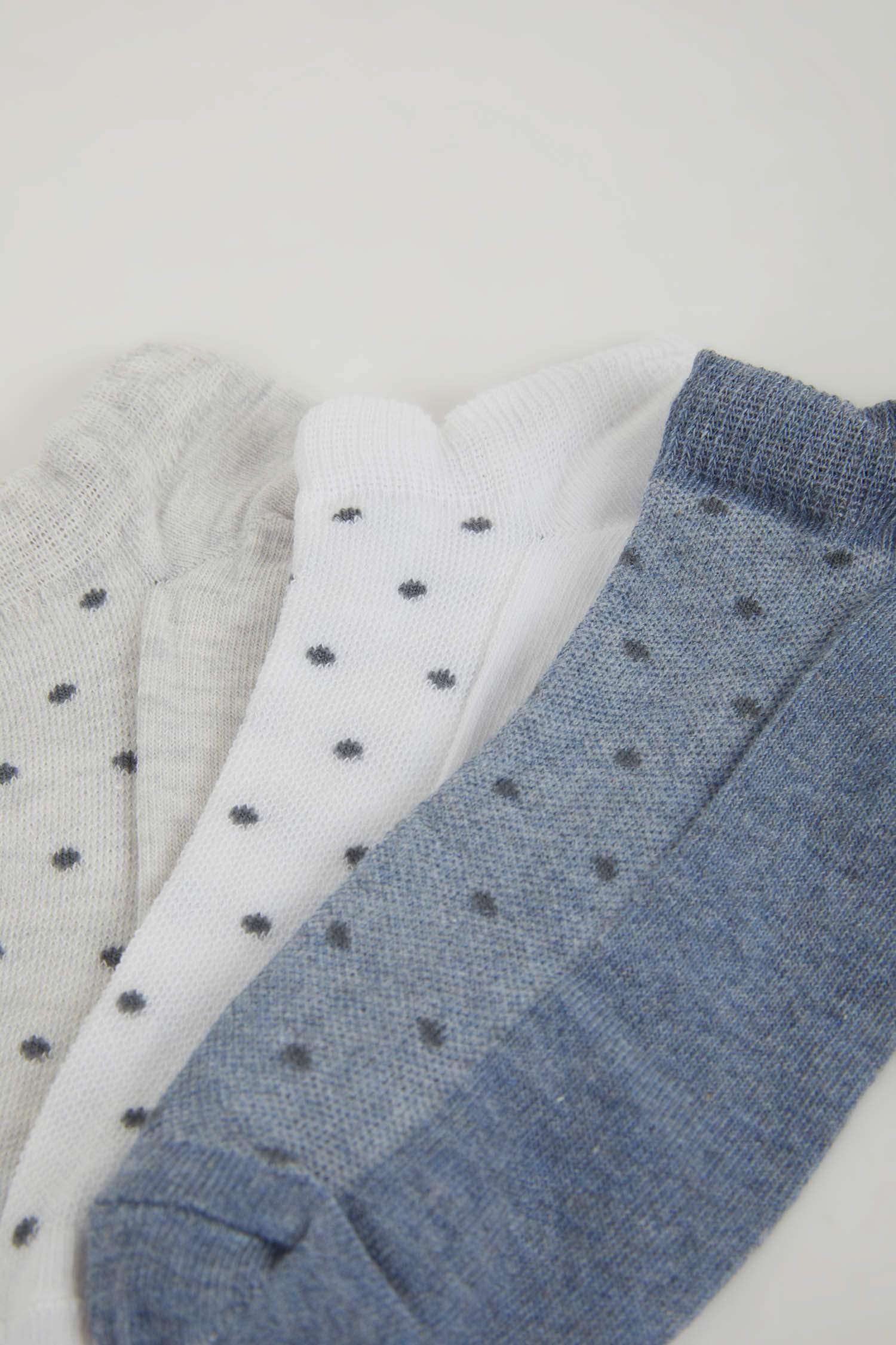 Kadın 3'lü Pamuklu Patik Çorap