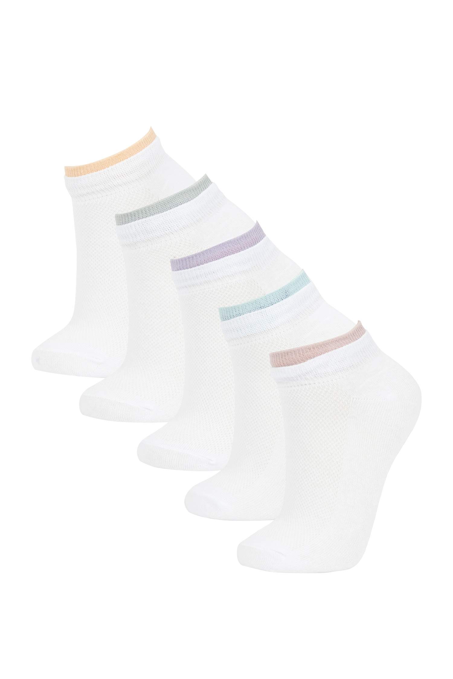 White FEMME Woman 5 Piece Short Socks 3100841 | DeFacto