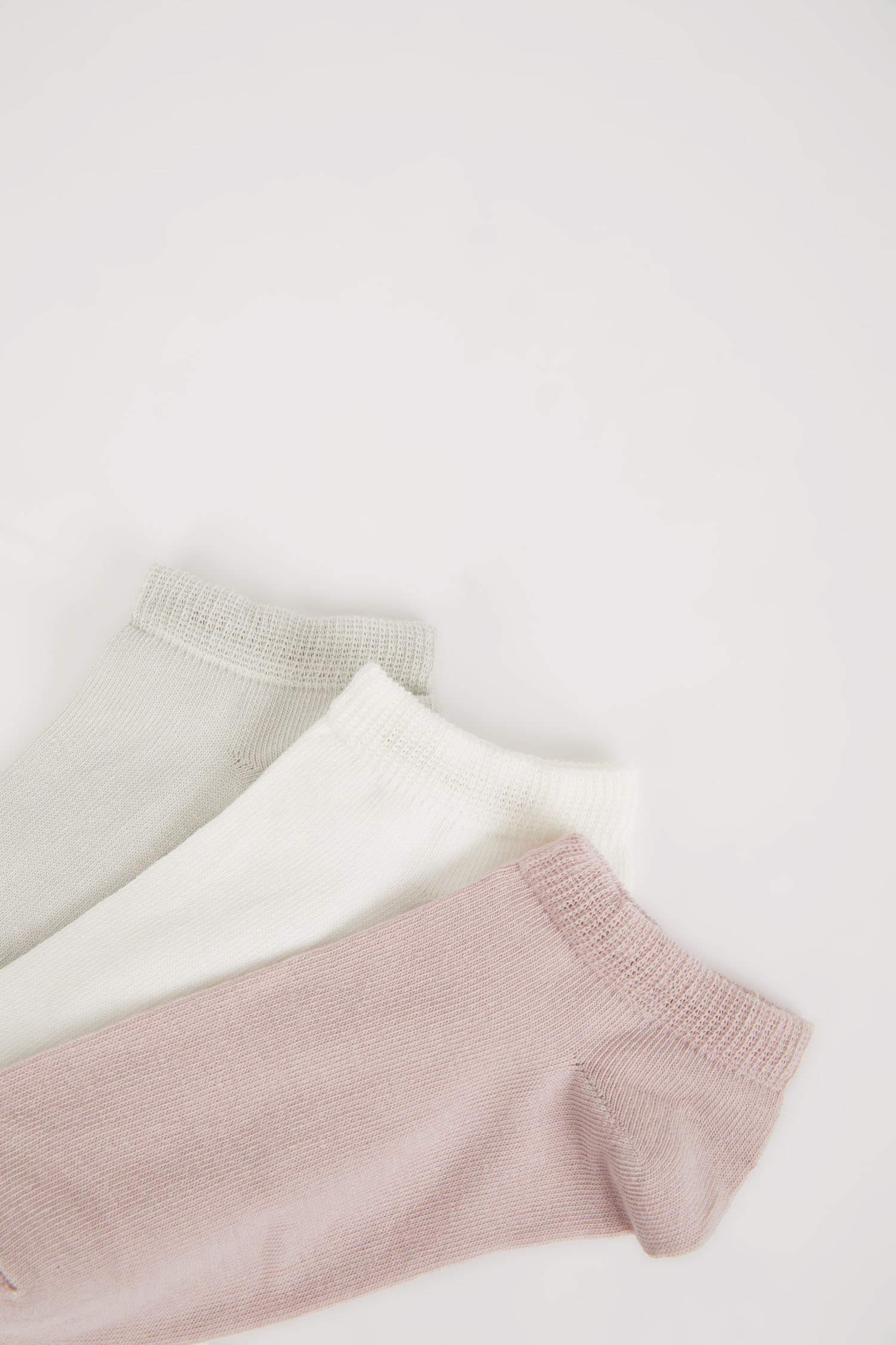 Kadın 3'lü Pamuklu Patik Çorap