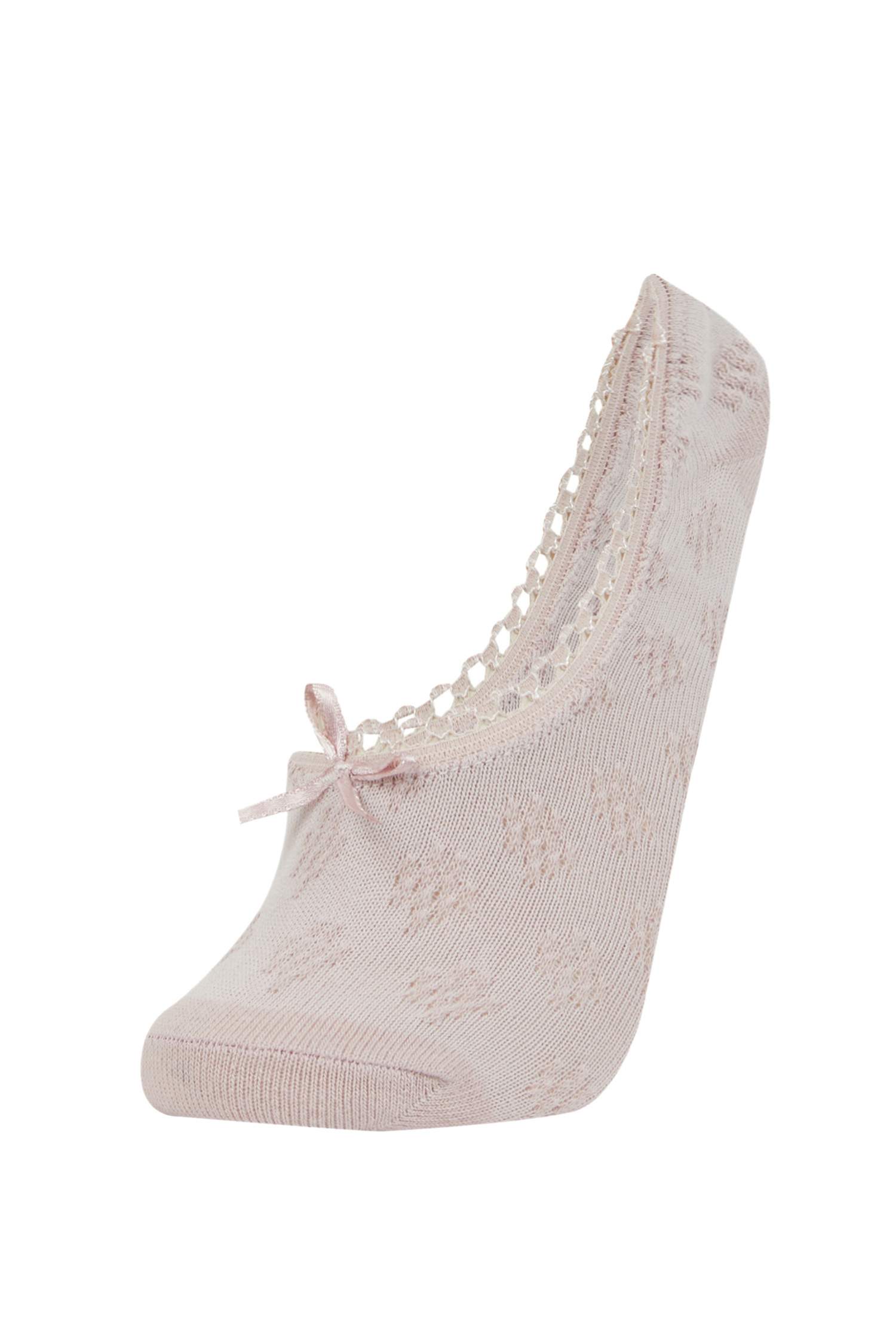 Kadın Aplike 3'lü Pamuklu Babet Çorap