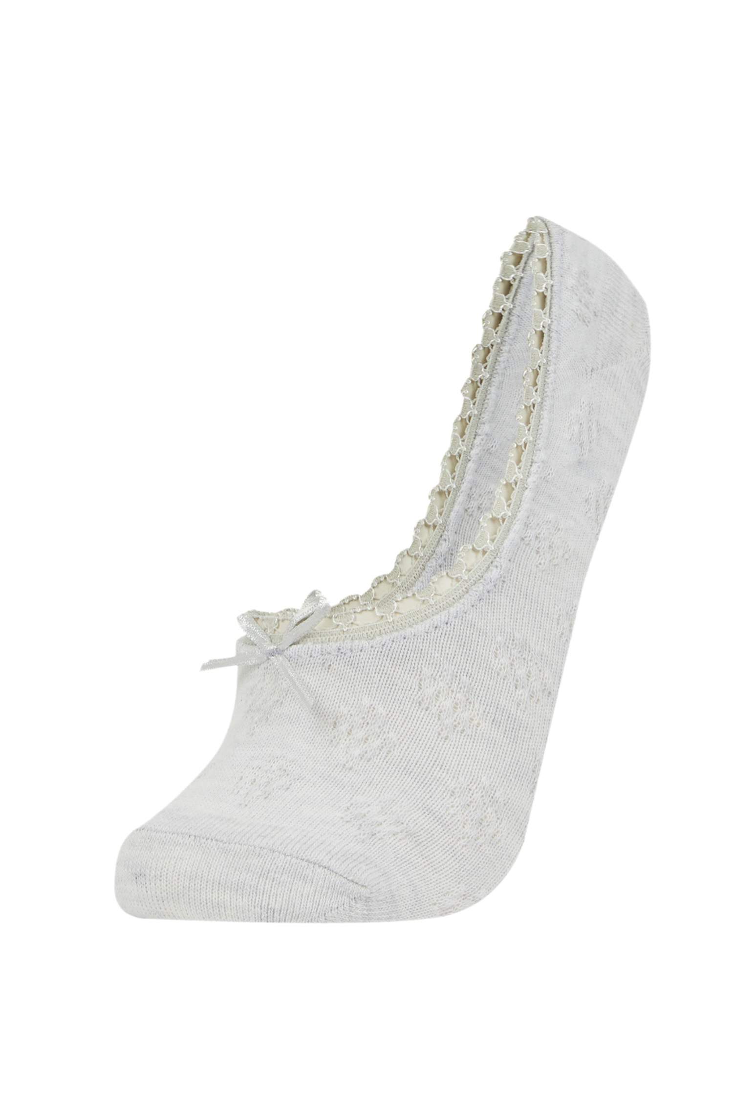 Kadın Aplike 3'lü Pamuklu Babet Çorap