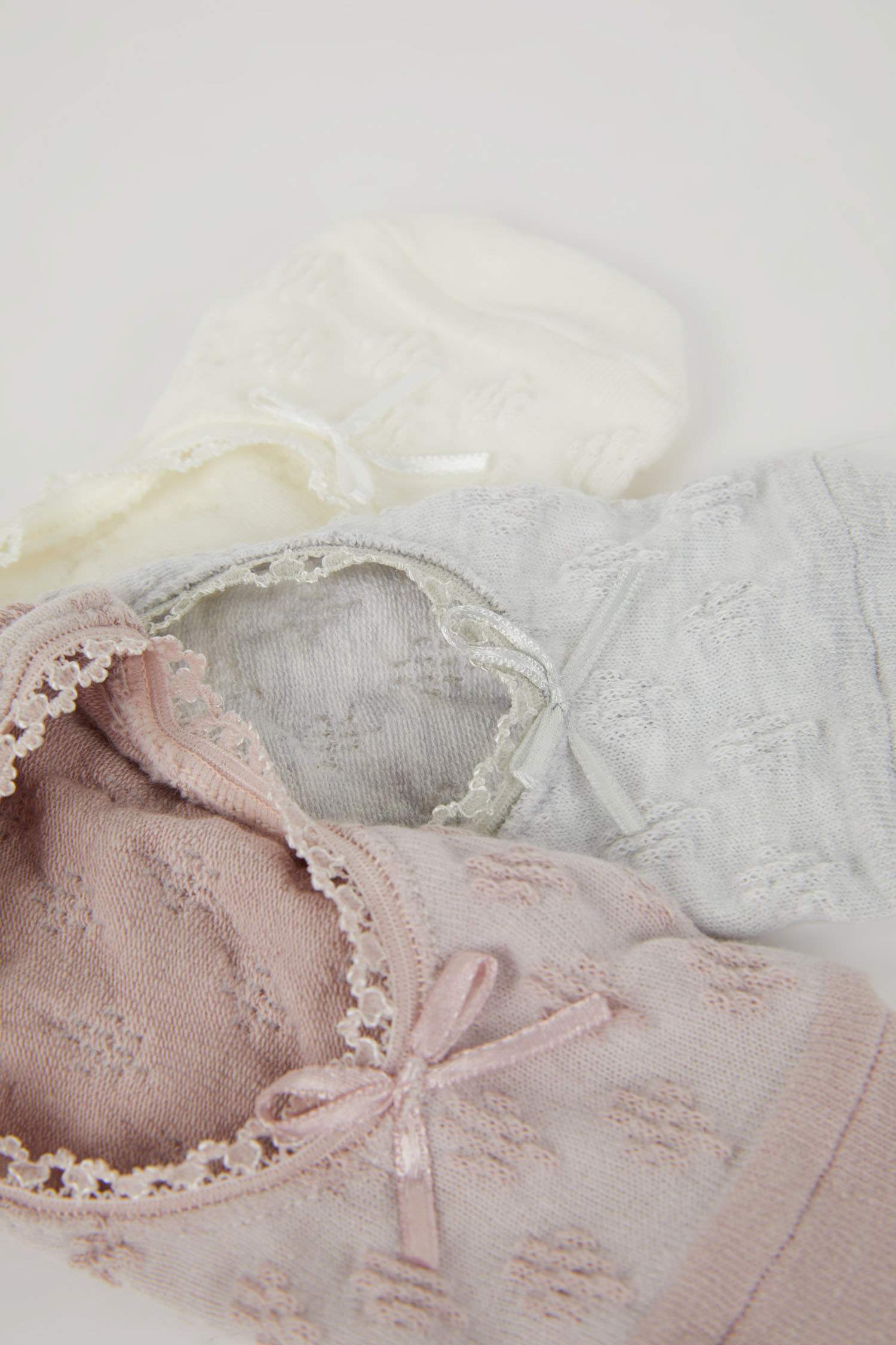 Kadın Aplike 3'lü Pamuklu Babet Çorap