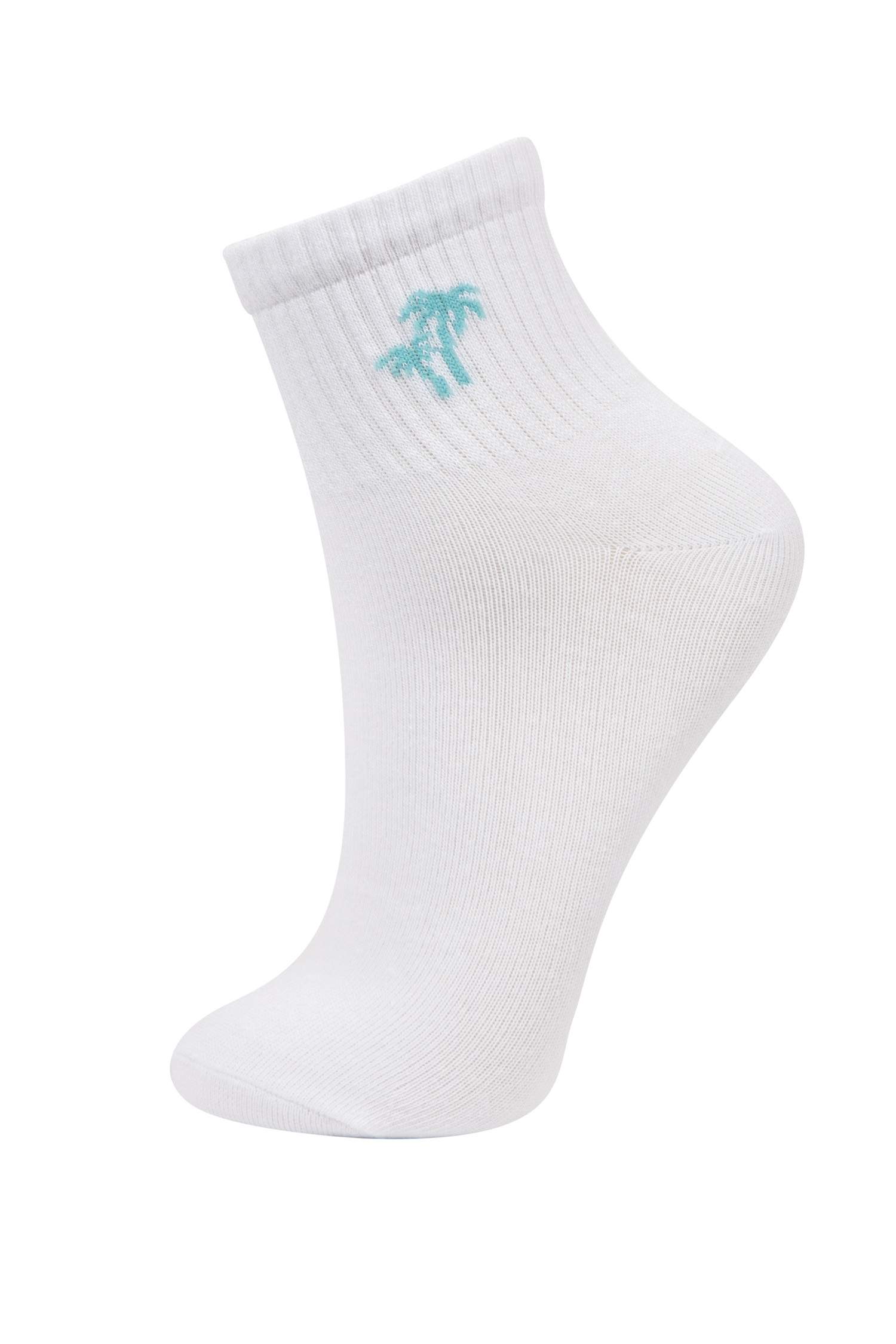 Kadın Nakış 3'lü Pamuklu Soket Çorap