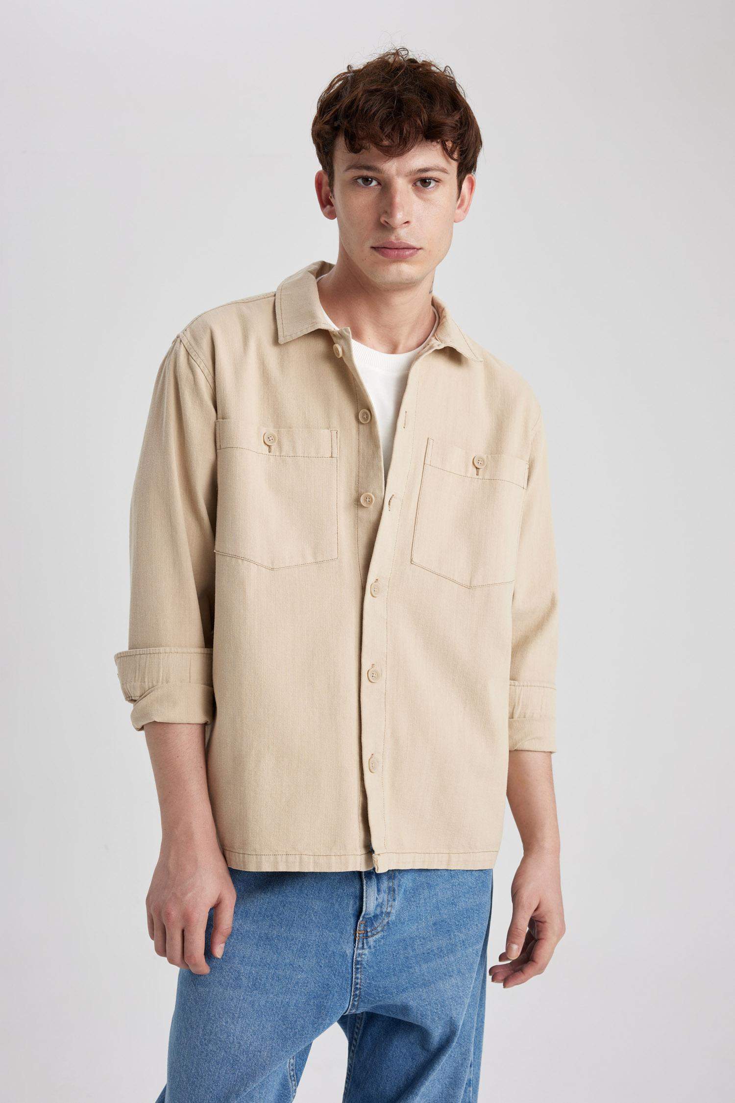 Relax Fit Cotton Long Sleeve Shirt