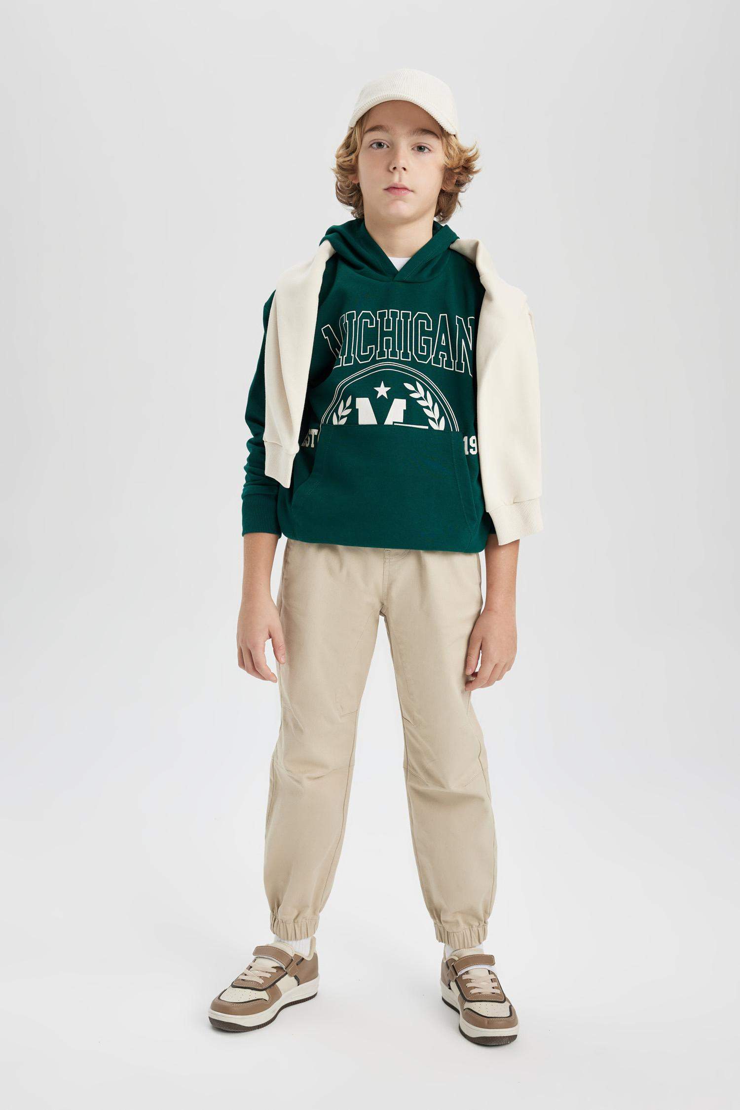 Boy Oversize Fit Printed Hooded Sweatshirt