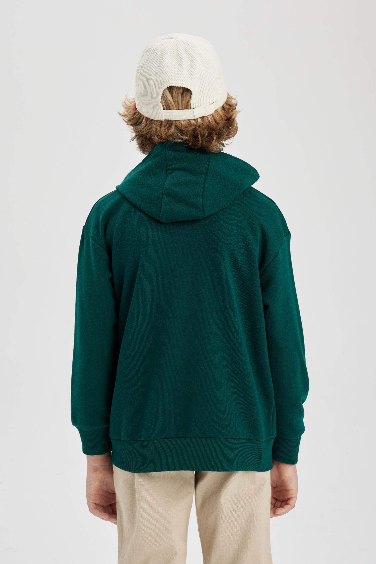 Boy Oversize Fit Printed Hooded Sweatshirt