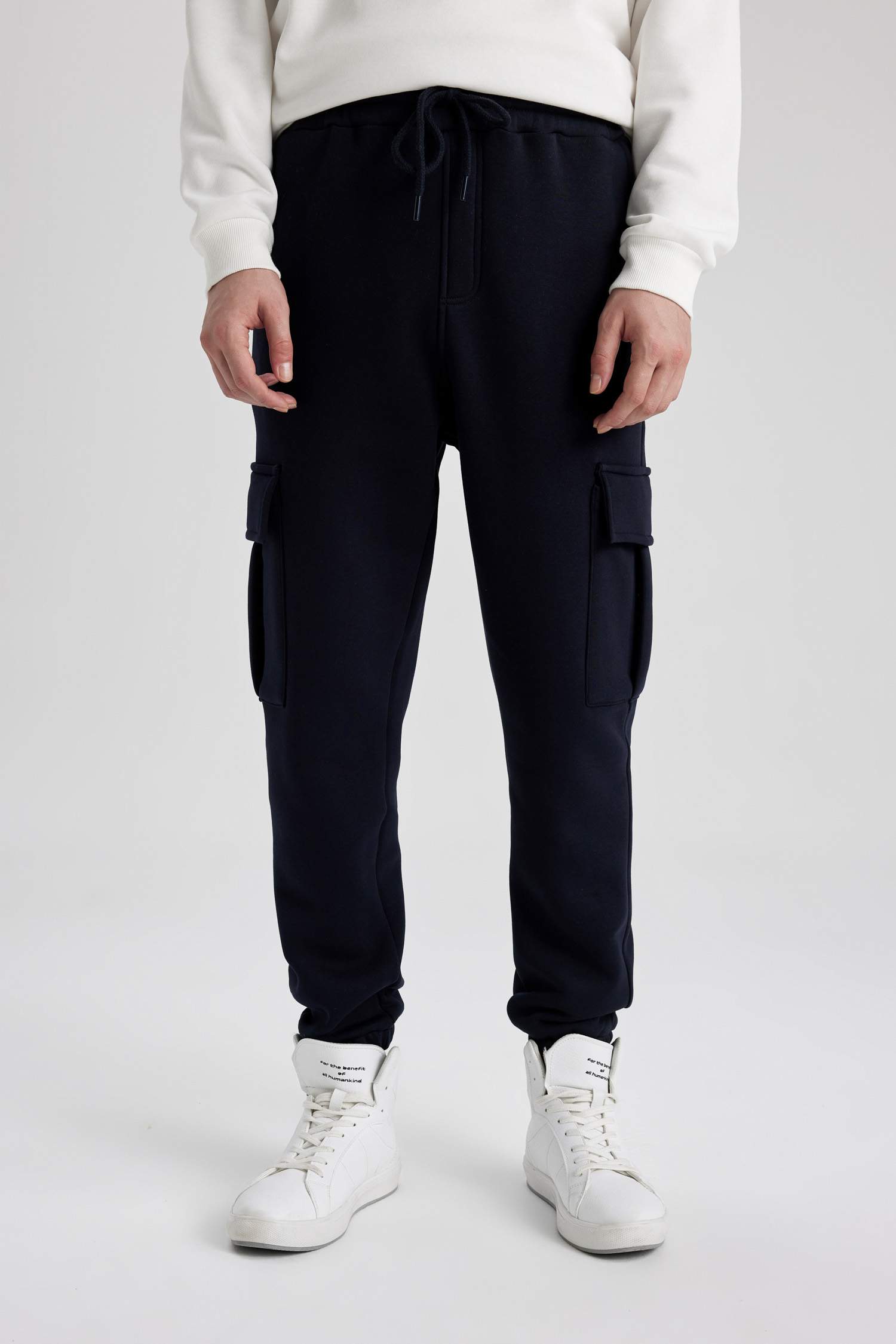 Regular Fit Jogger Eşofman Altı Kargo Cepli Beli Paçası Lastikli