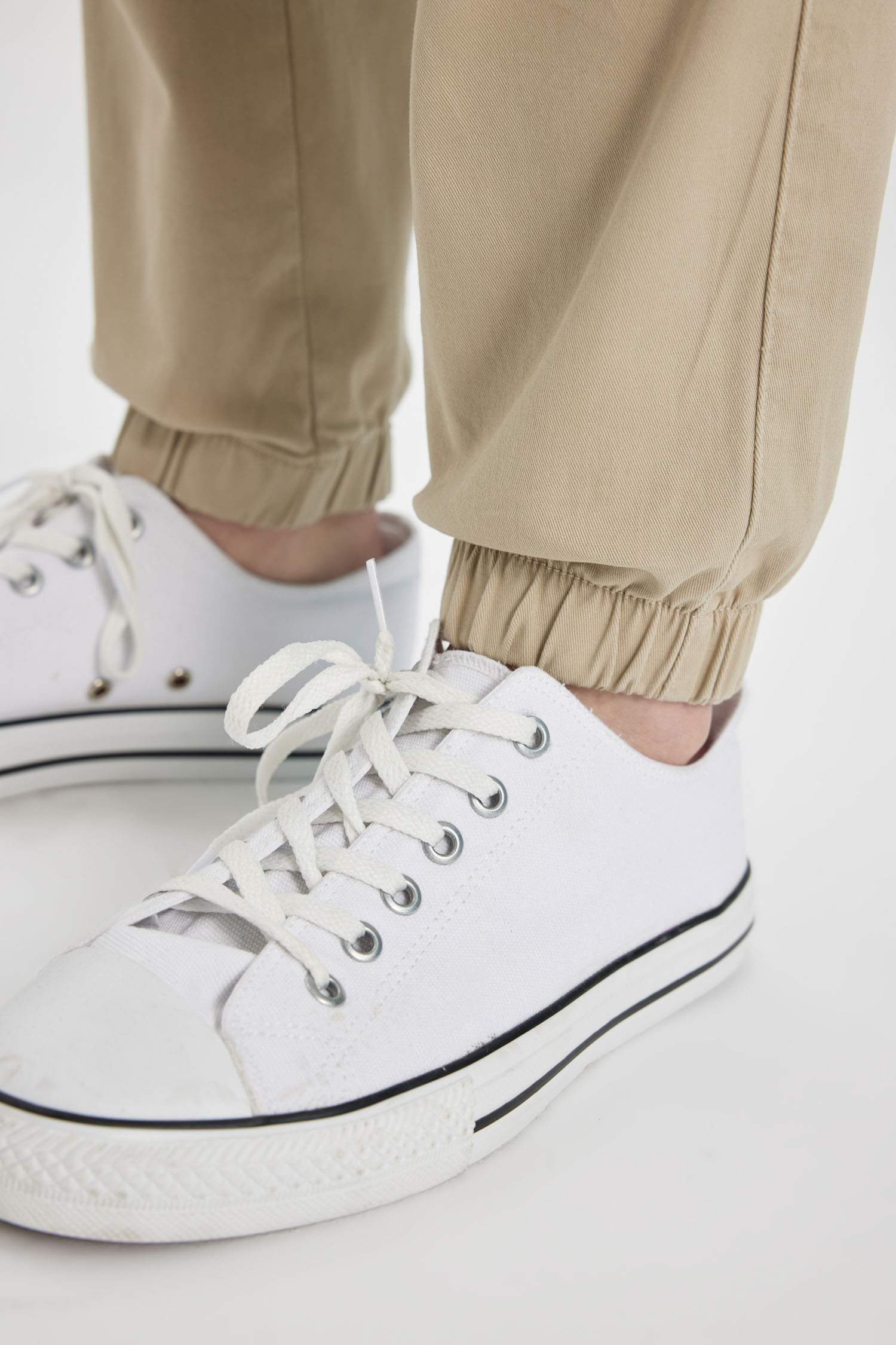 Regular Fit Jogger Gabardin Pantolon Beli Bağcıklı Cepli Düz Paça