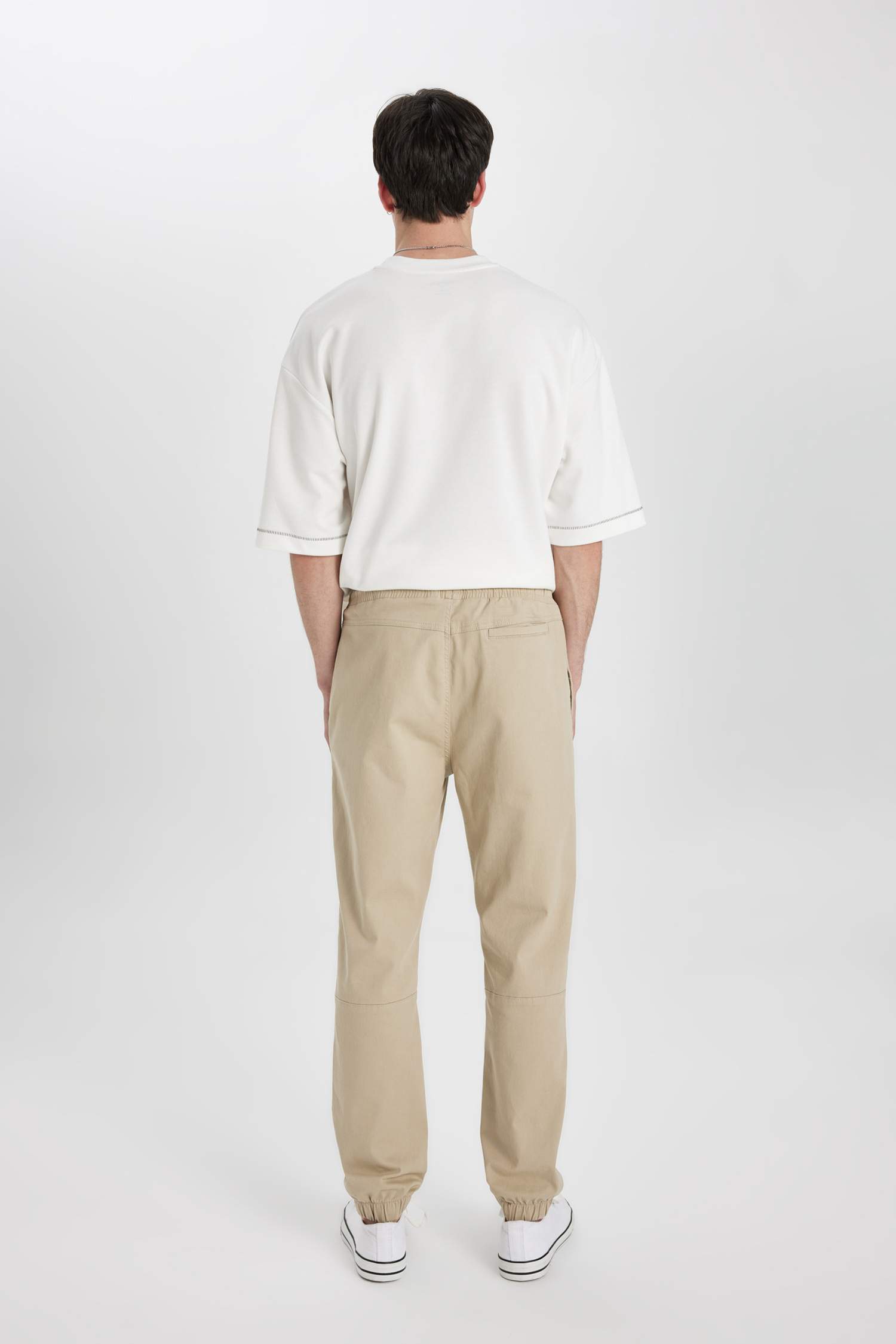 Regular Fit Jogger Gabardin Pantolon Beli Bağcıklı Cepli Düz Paça