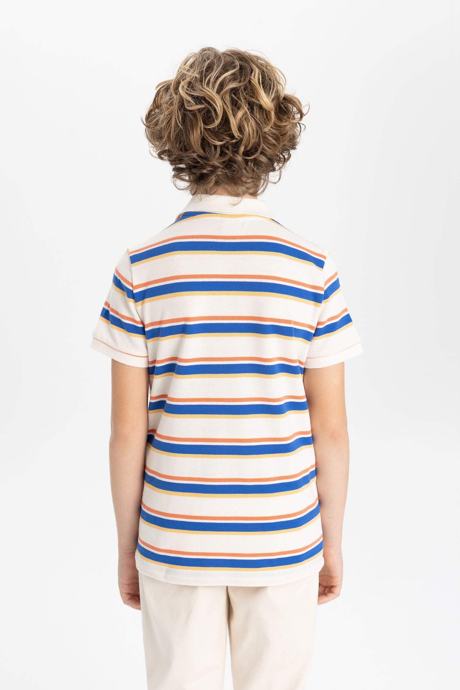 تيشيرت بولو ولادي مخطط نص ردن بيكة قصة عادية