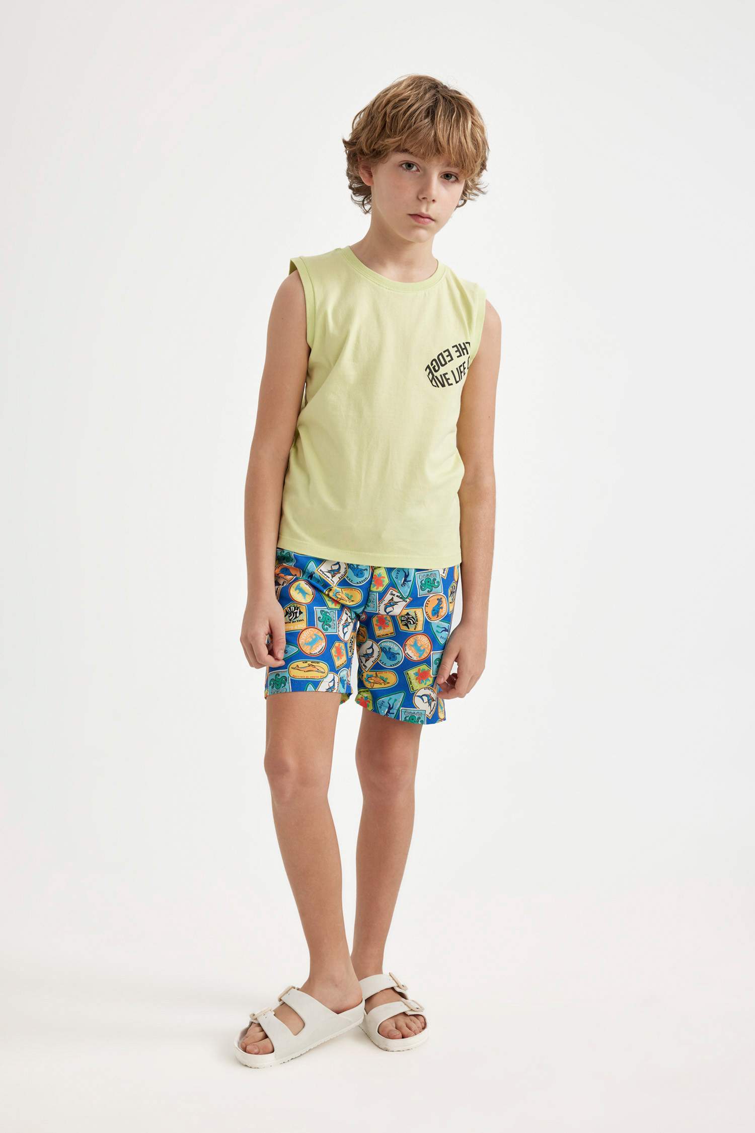 Boy Crew Neck Printed Sleeveless T-Shirt