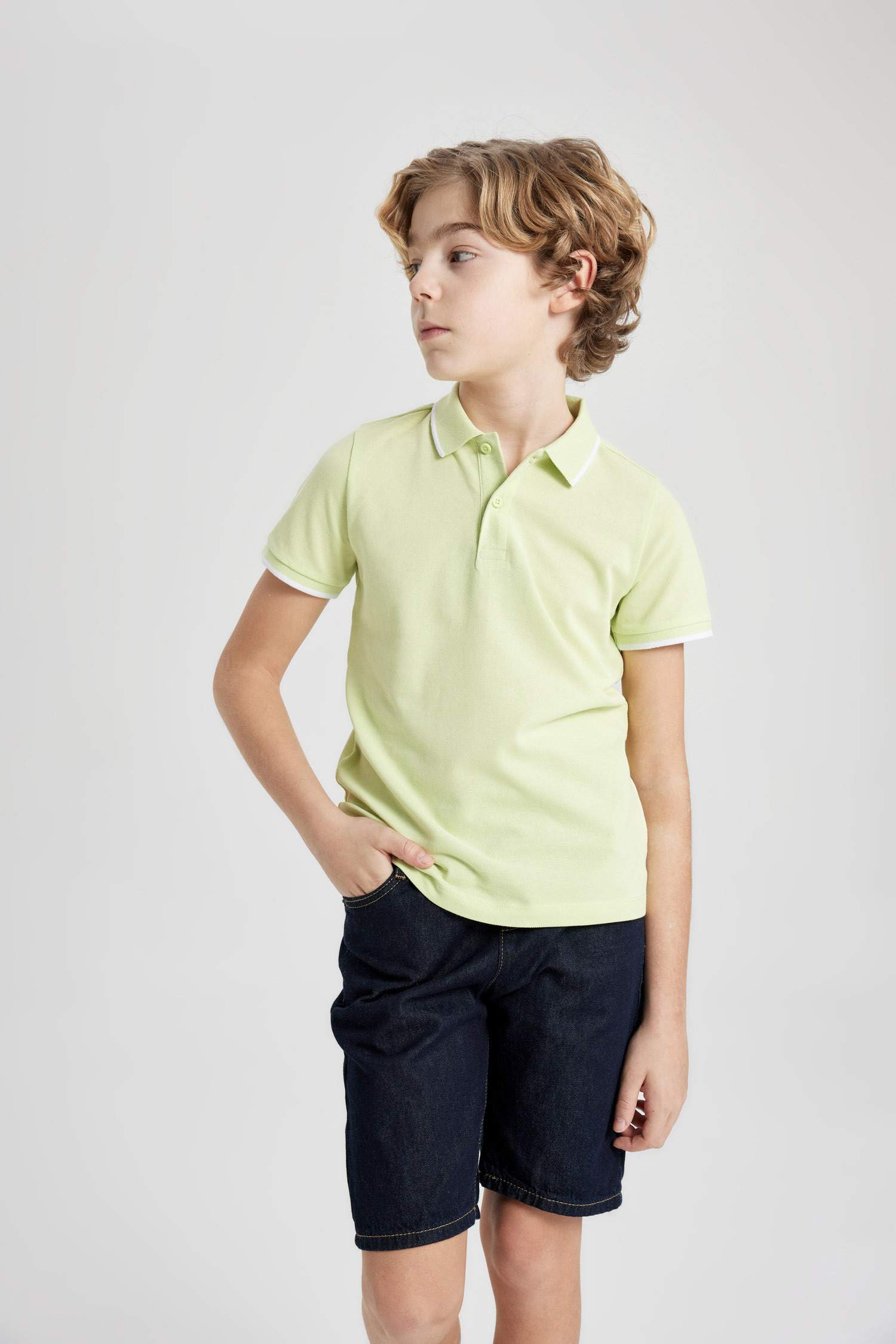 Erkek Çocuk Pike Kısa Kollu Basic Düz Polo Tişört