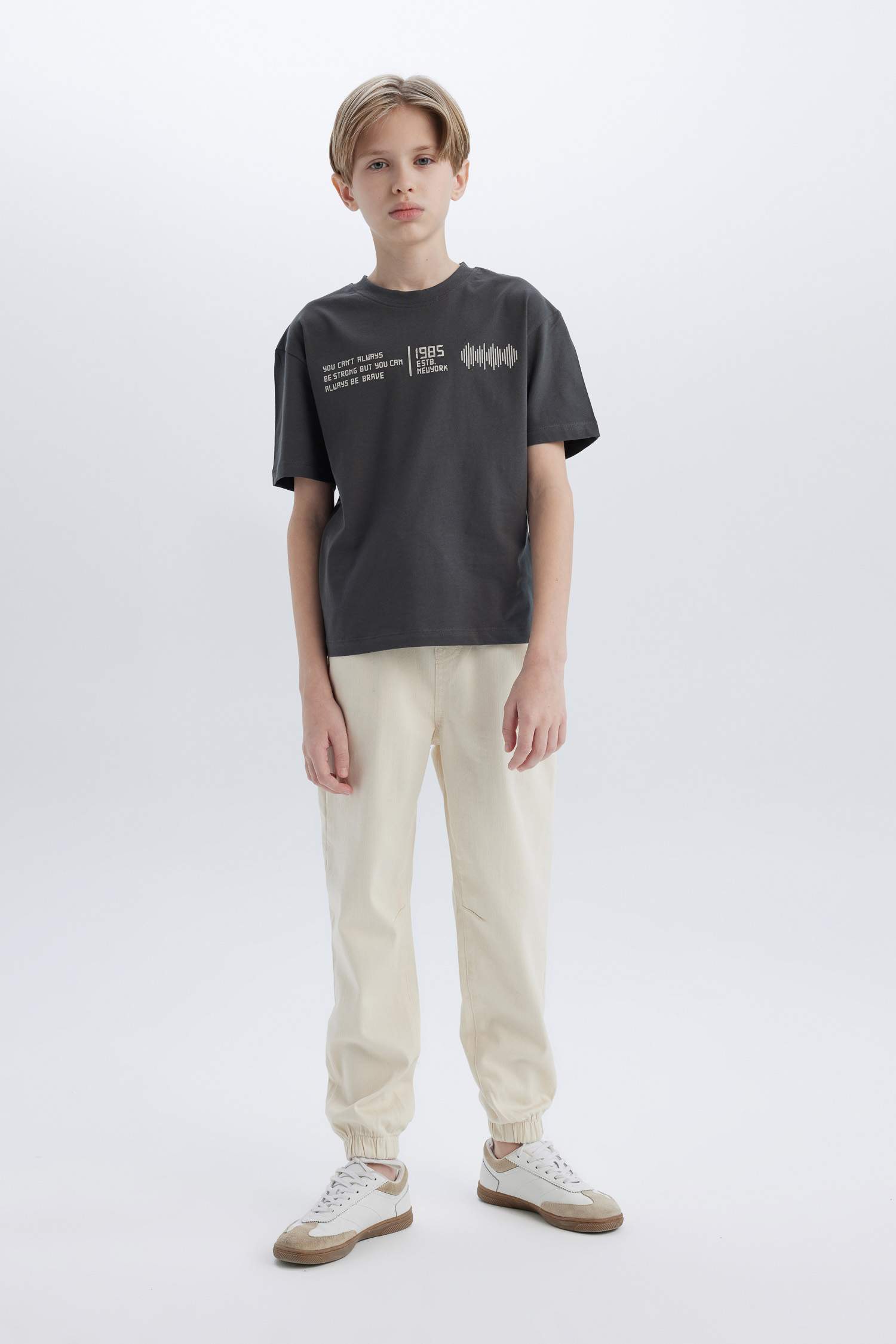 Boy Oversize Fit Crew Neck Printed T-Shirt