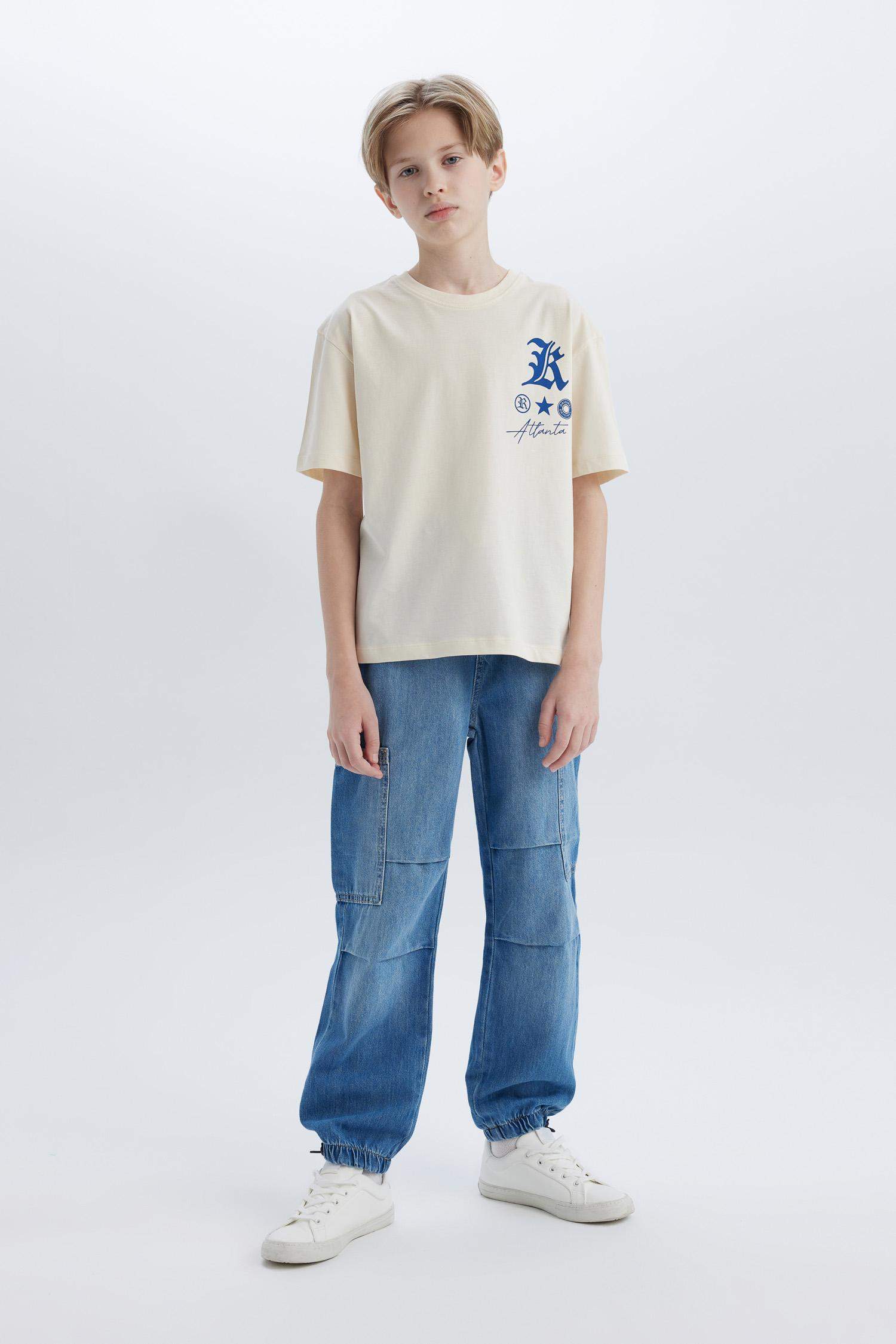 Boy Oversize Fit Crew Neck Printed T-Shirt