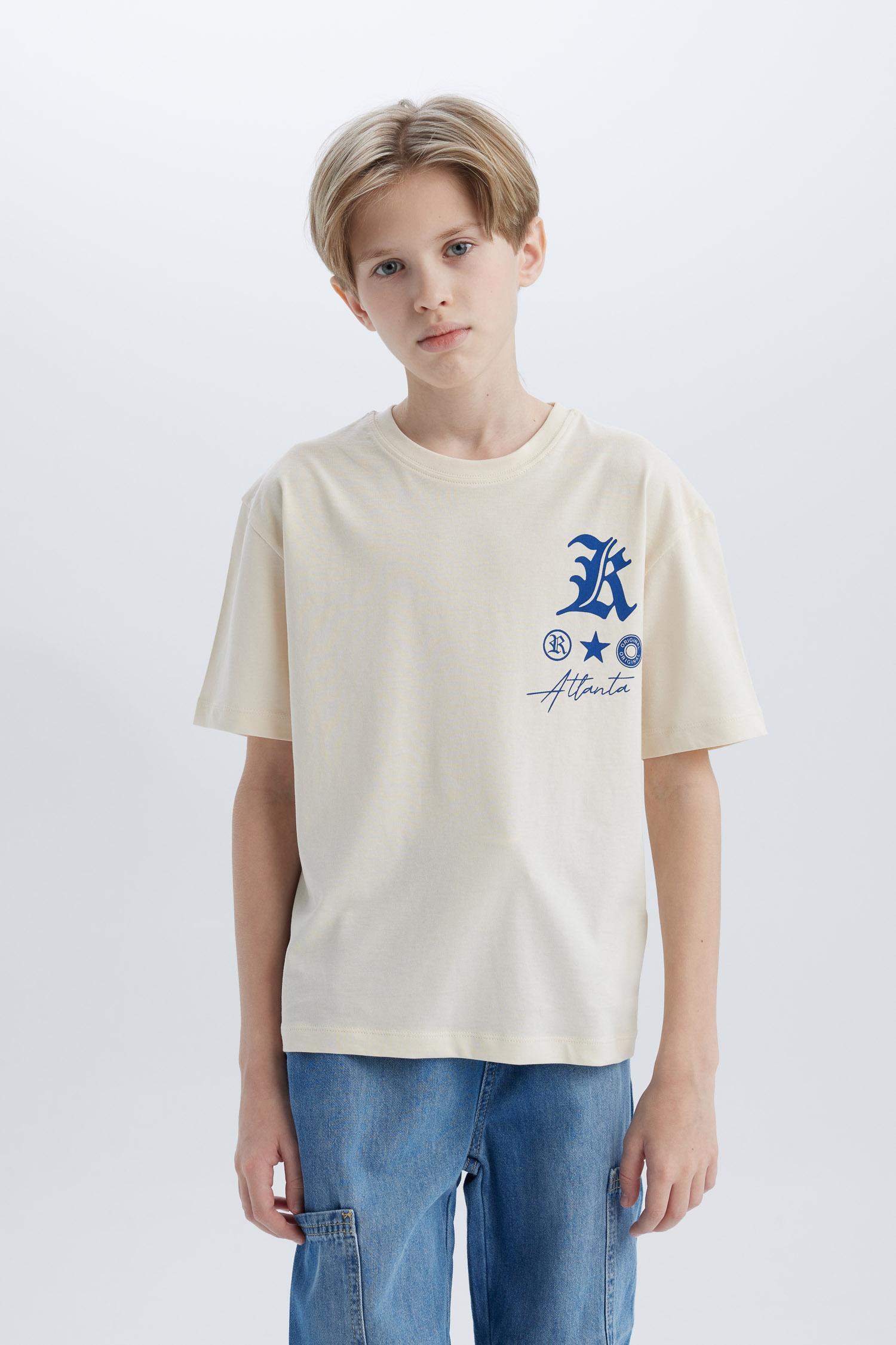 Boy Oversize Fit Crew Neck Printed T-Shirt