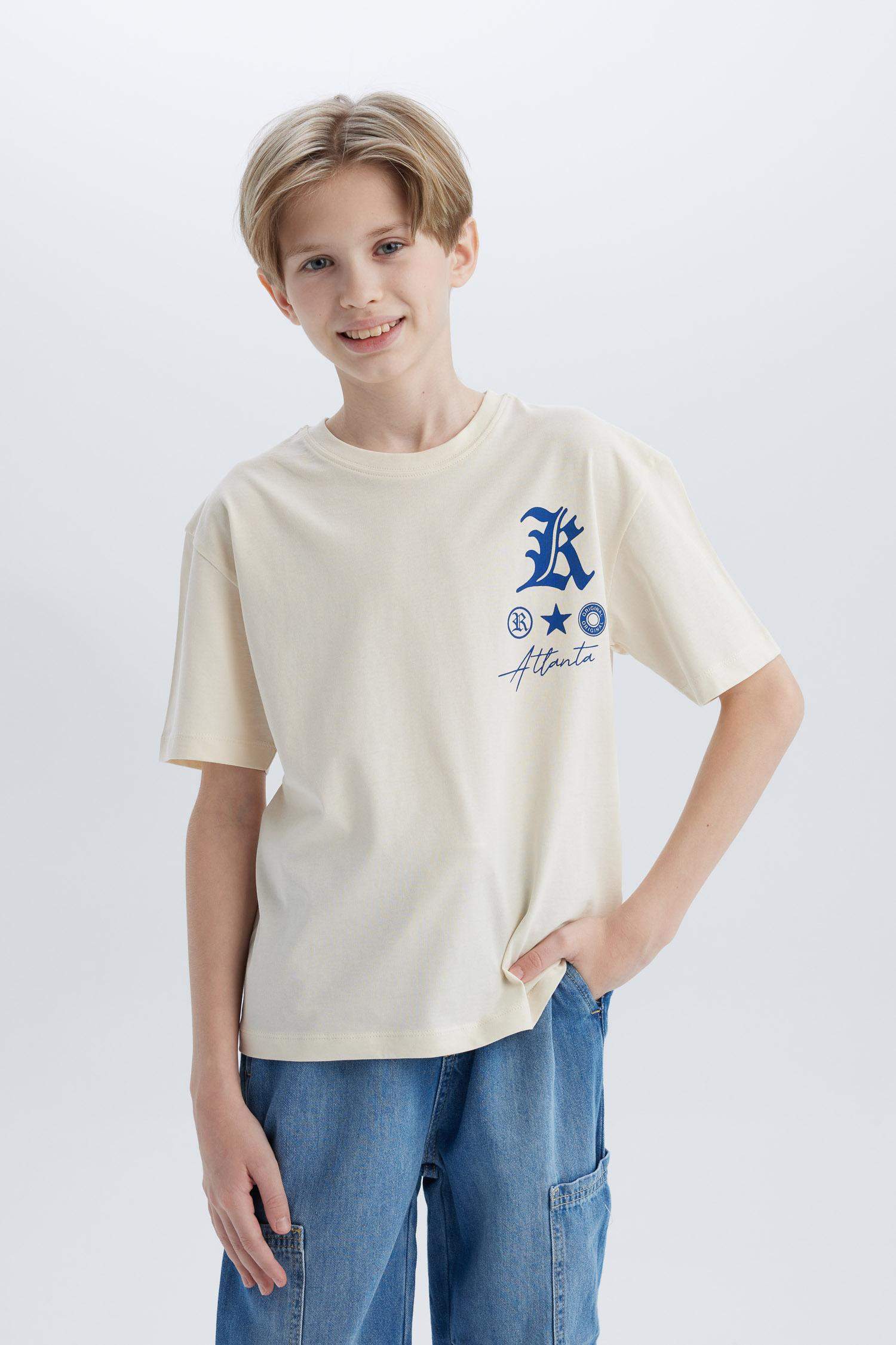 Boy Oversize Fit Crew Neck Printed T-Shirt