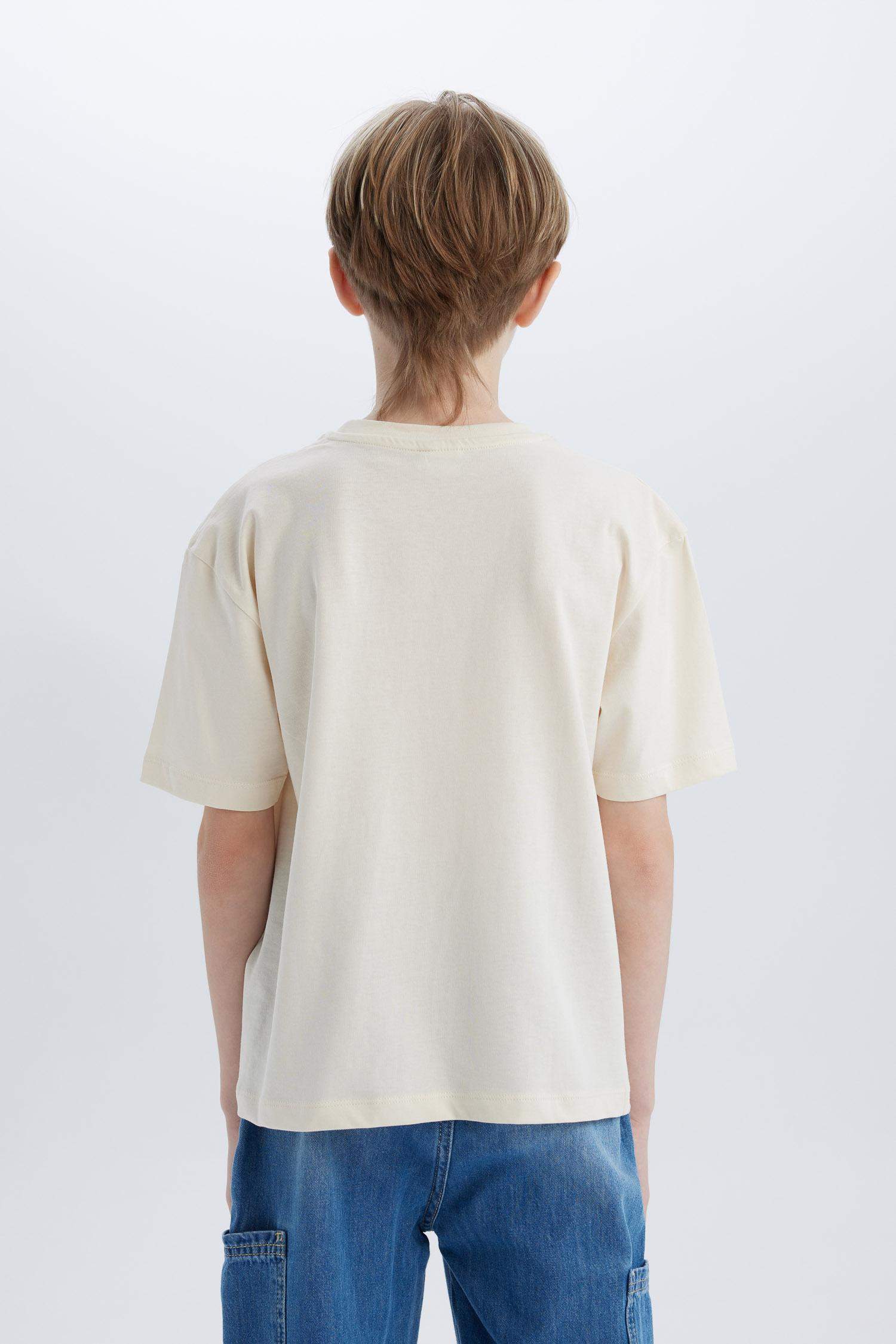 Boy Oversize Fit Crew Neck Printed T-Shirt