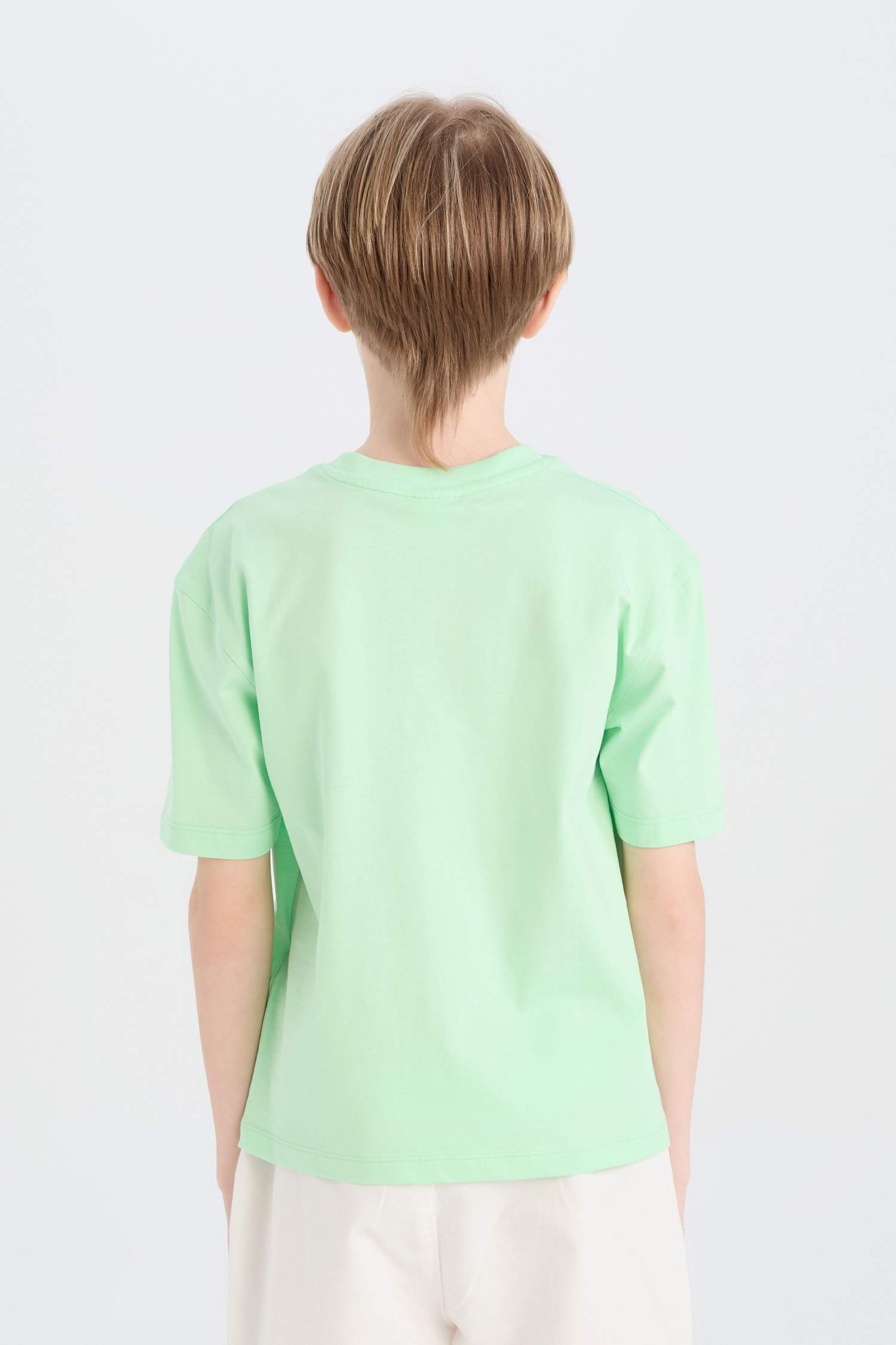 T-shirt oversize imprimé à col rond et manches courtes pour garçon