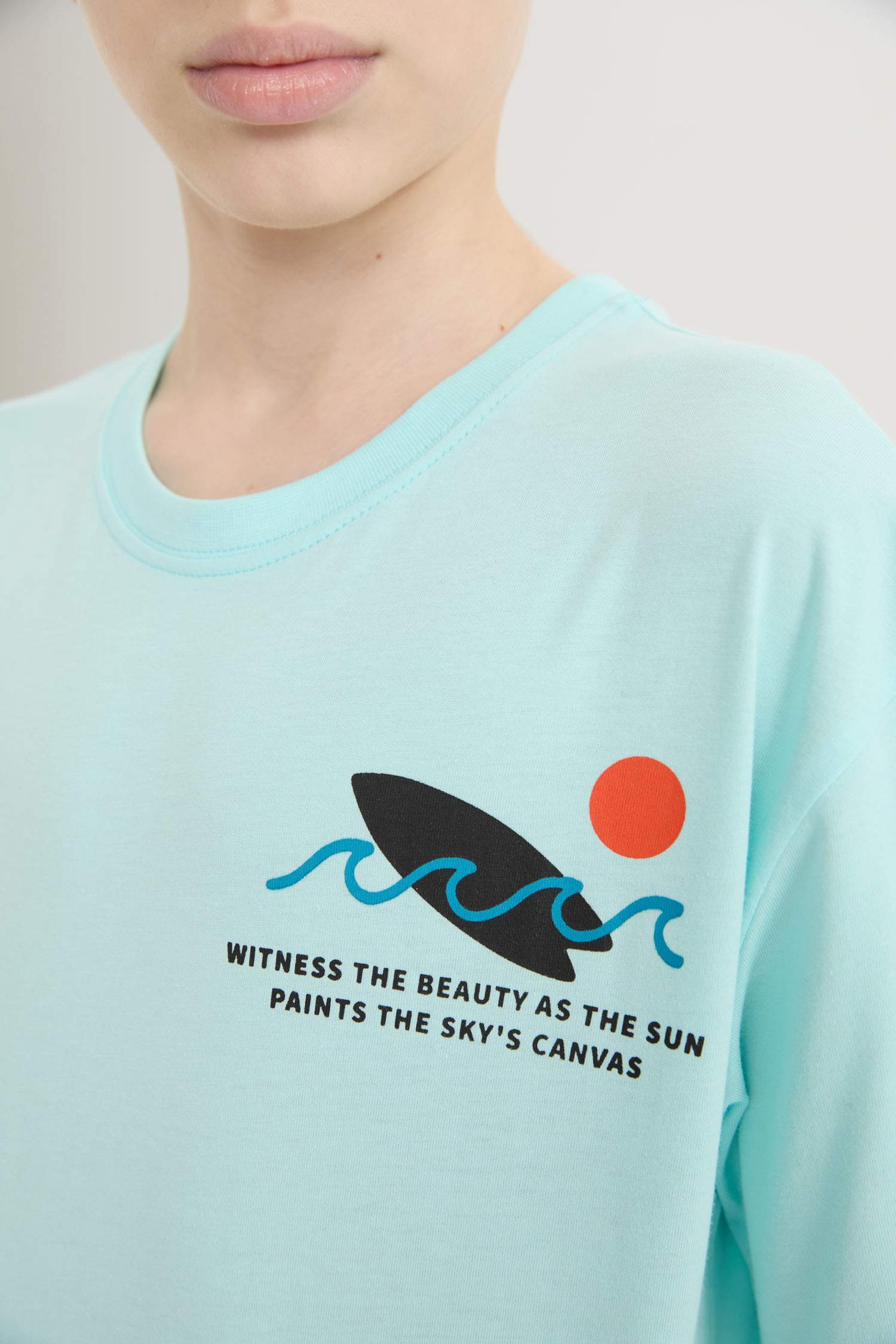 Детская Oversize футболка с круглым вырезом и принтом, короткие рукава