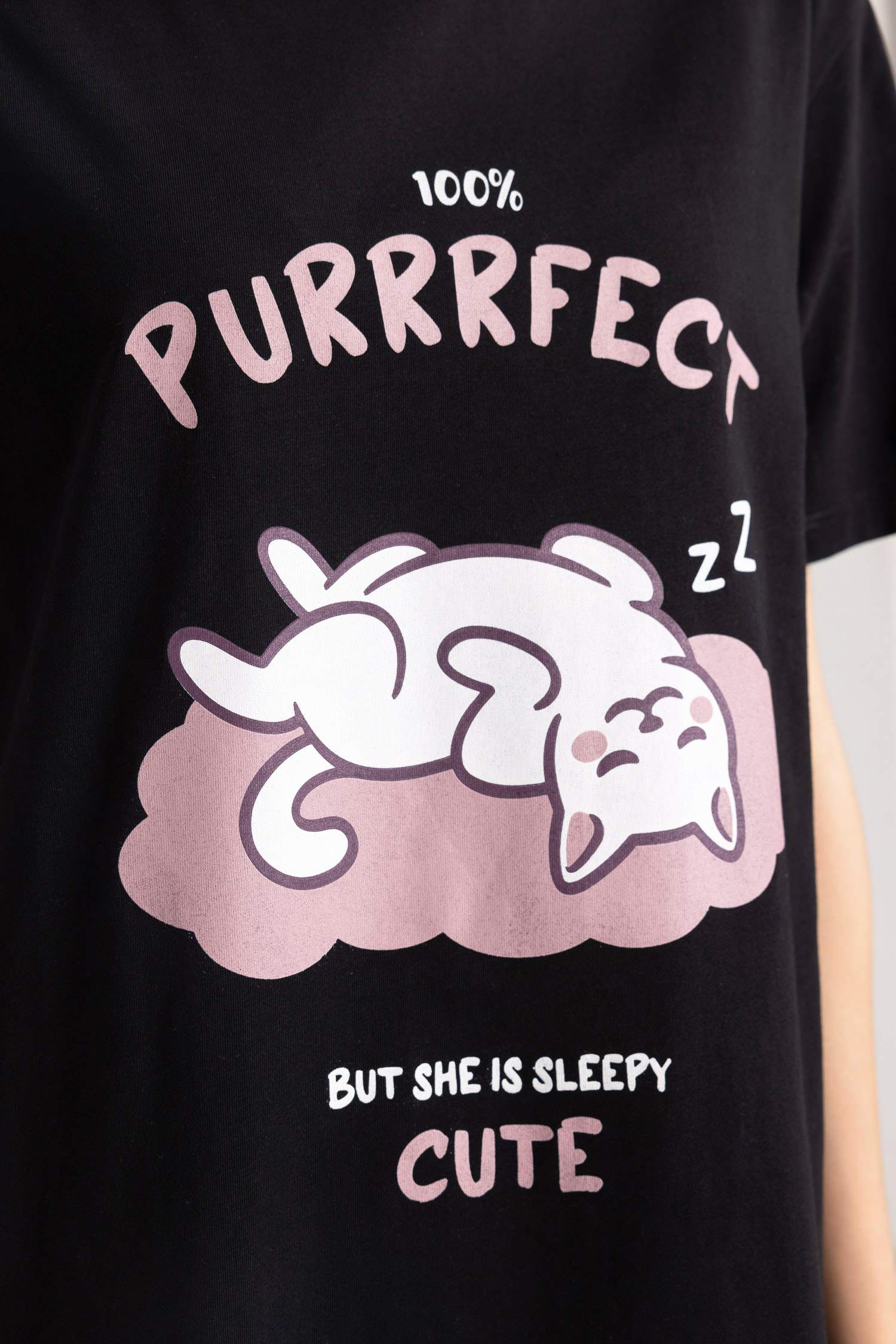 فستان نوم قصة عادية بياقة مستديرة من Fall In Love